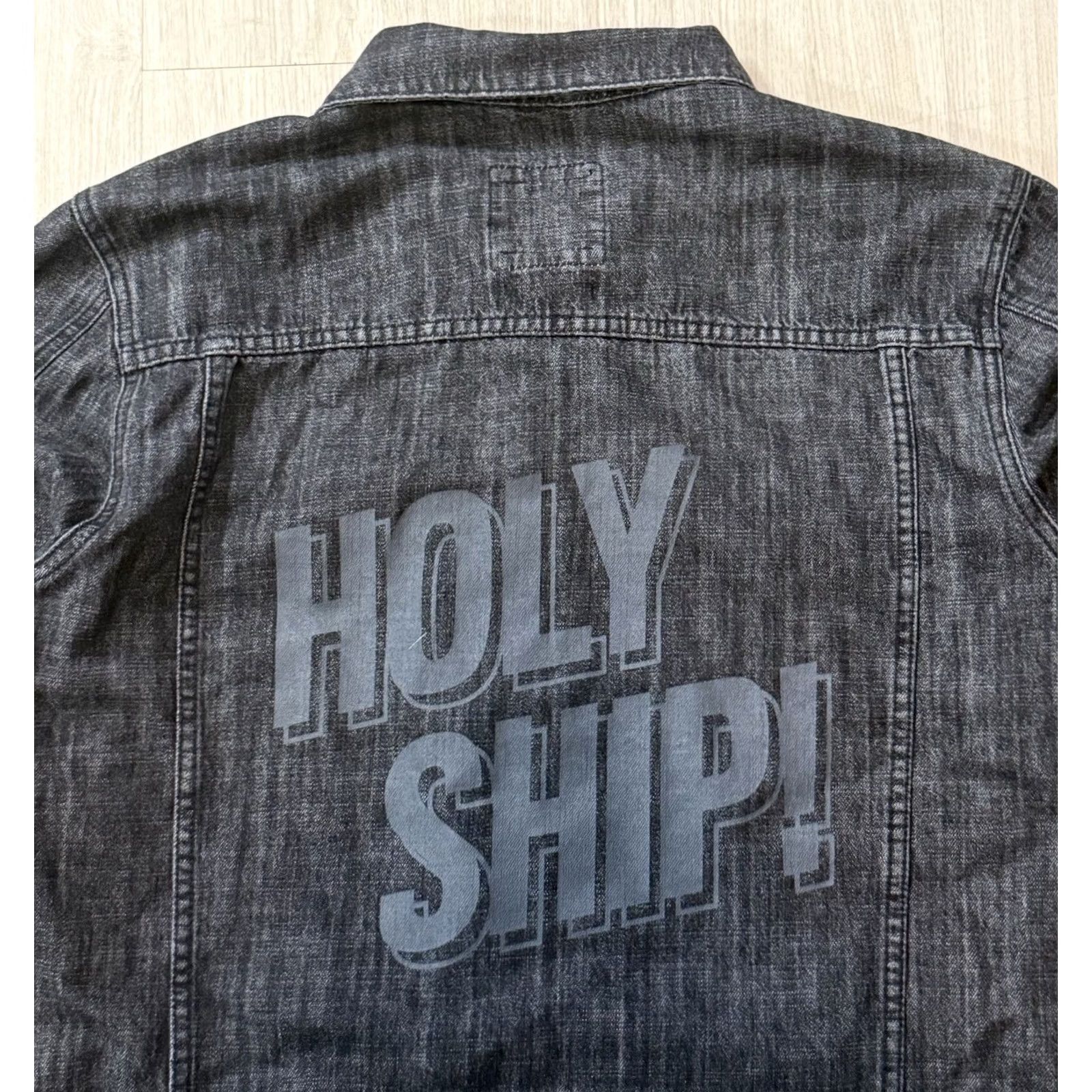 Denime VINTAGE NWT Holy Ship ‘13.0 (2019)’ Denim Jacket Large Griz Green Velvet Rusko Malaa EDM Jacket Mens Fashion EDM Party/Vintage Denim Jacket L Black Size US L / EU 52-54 / 3 - 3 Thumbnail