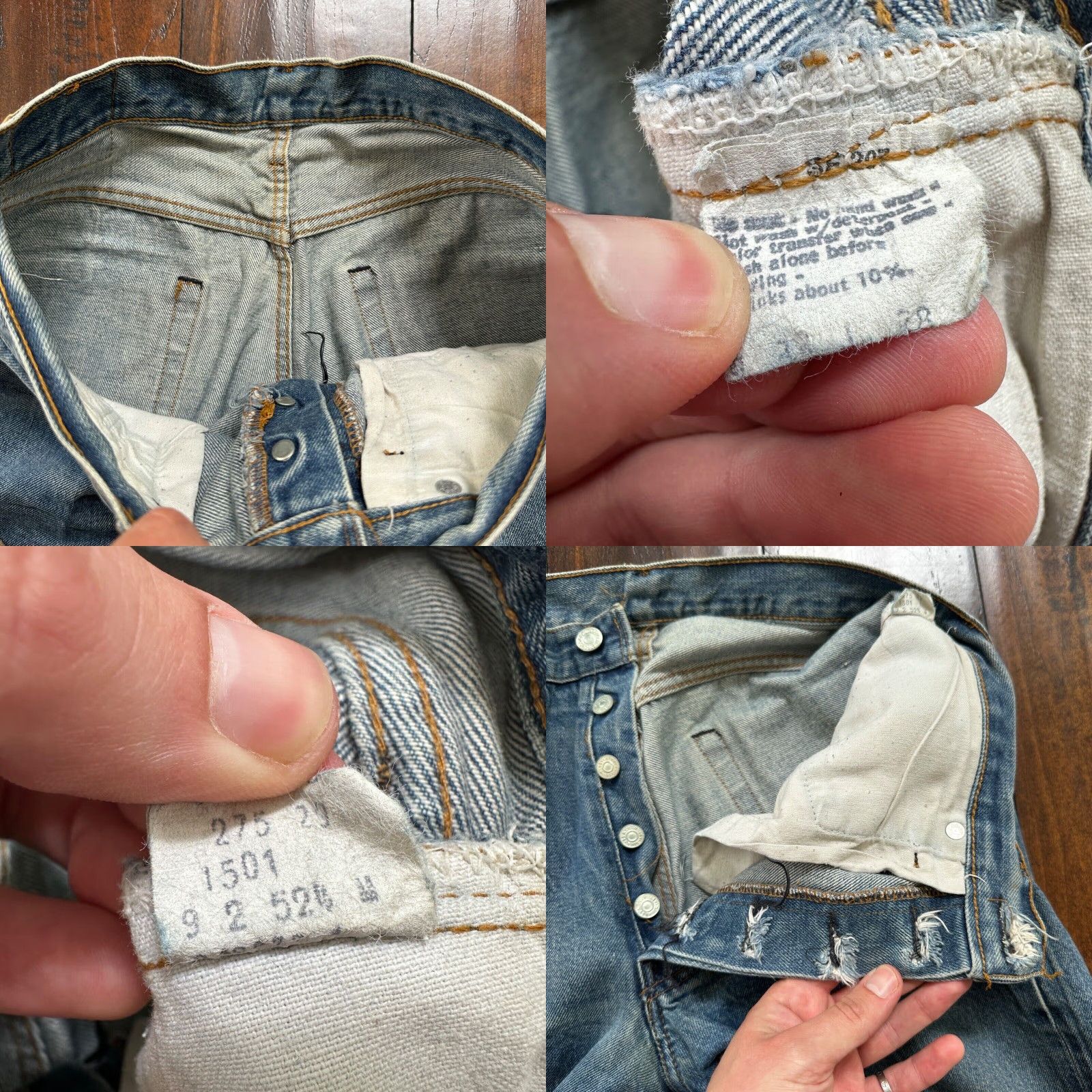Levi's VINTAGE Levi's 501 XX Jeans 80s Redline Distressed Light Wash Classic Fit 33x38 Blue USA Mens Size US 33 - 8 Thumbnail