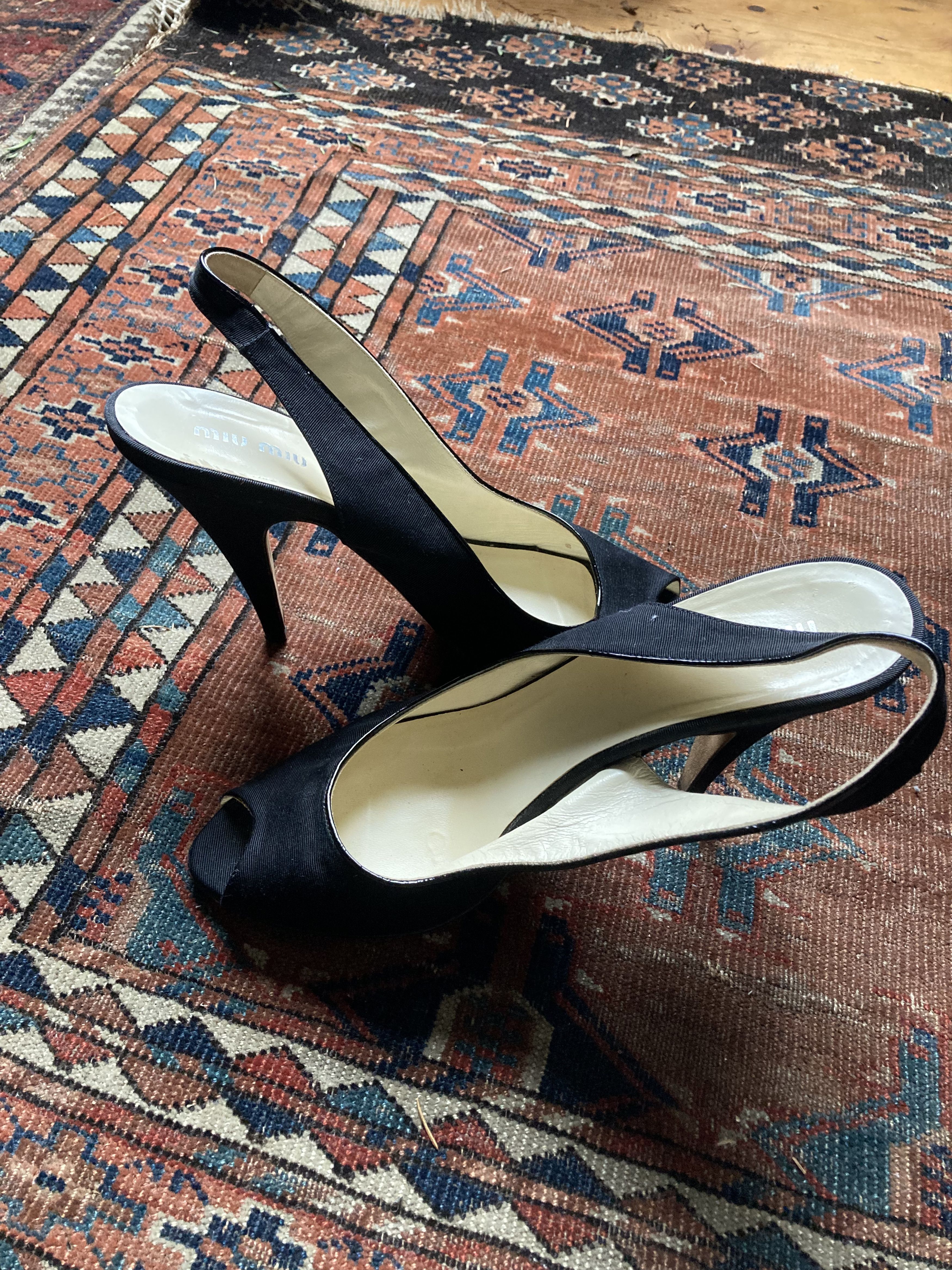 Miu Miu Miu Miu black sling back heels Size US 8 / IT 38 - 2 Thumbnail