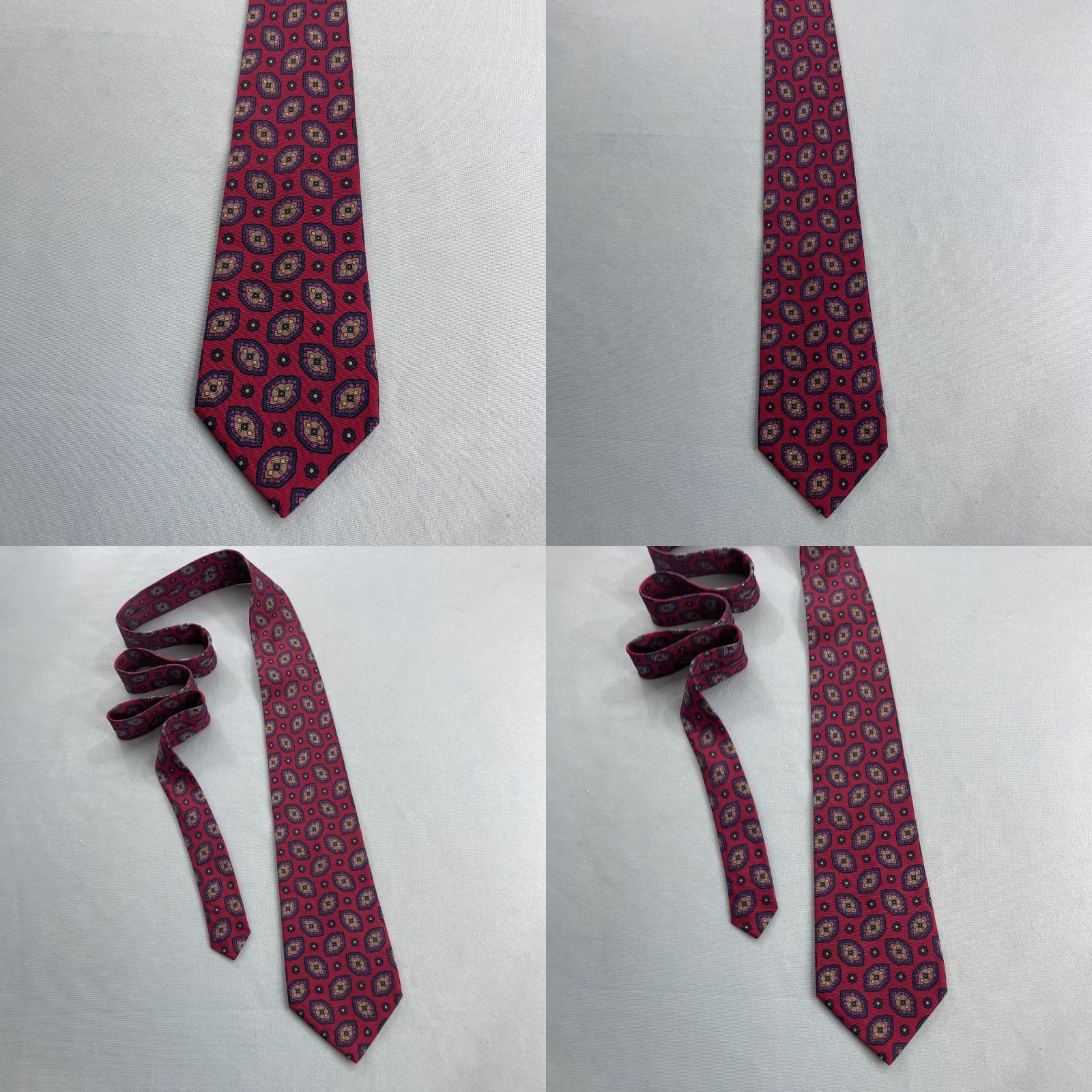Vintage FERRELL REED Italy Silk Tie Sacred Shakra Geometry Pink Magenta Green vtg 3.5x60 Cap­sule Wide Necktie Men Pattern: Geometric Size ONE SIZE - 9 Thumbnail