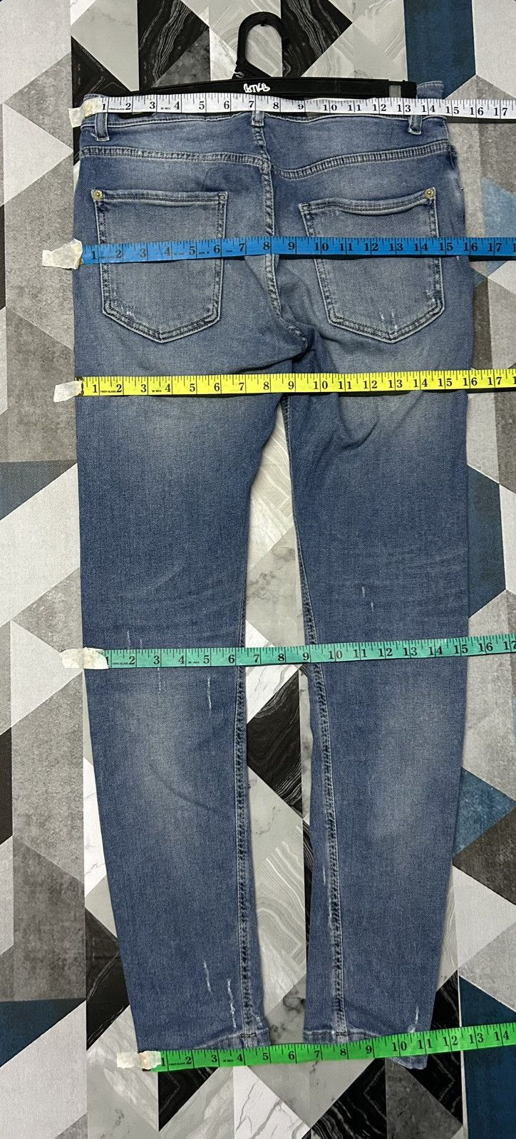 If Six Was Nine 🔥 Vintage PMDS Distressed Denim Size US 28 / EU 44 - 6 Thumbnail