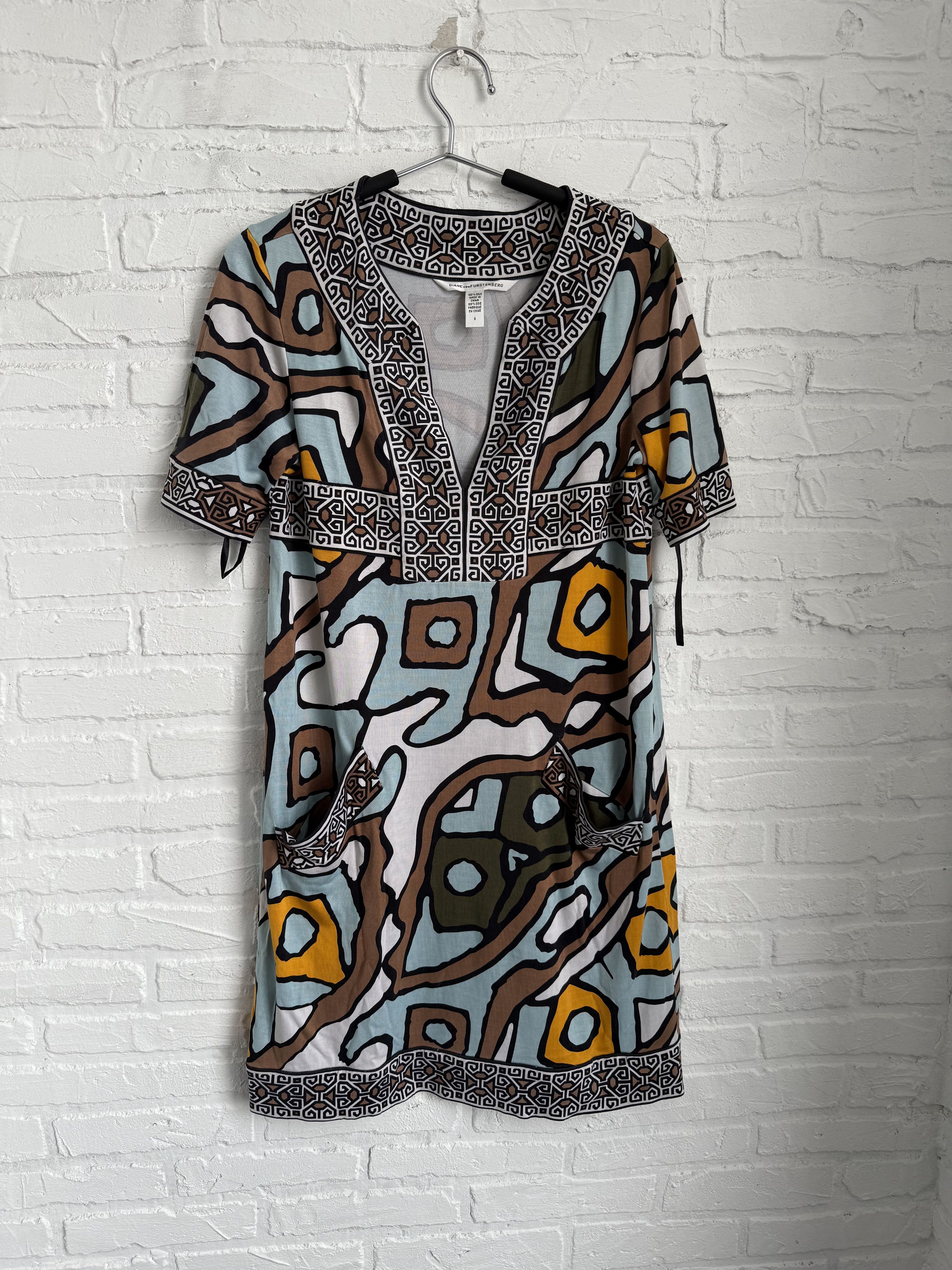 Diane von Furstenberg Diane Von Furstenberg DVF Silk printed tunic mini dress Size S / US 4 / IT 40 - 1 Thumbnail