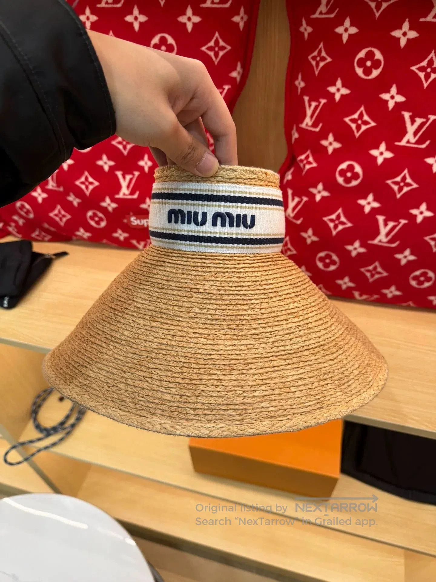 Miu Miu Miumiu Beige Straw Sun Hat with Logo. Size ONE SIZE - 1 Thumbnail