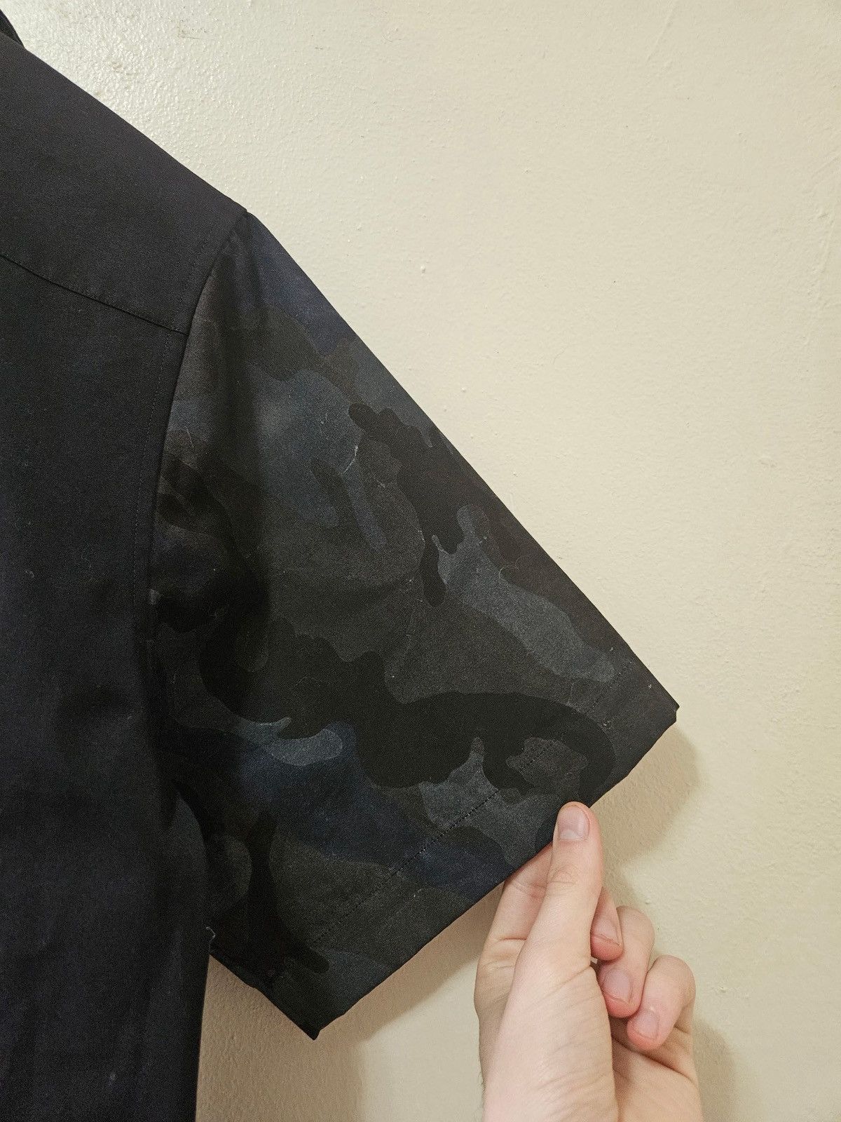 Prada Double Match Black Camo Button Up Bowling Shirt Size US S / EU 44-46 / 1 - 6 Thumbnail