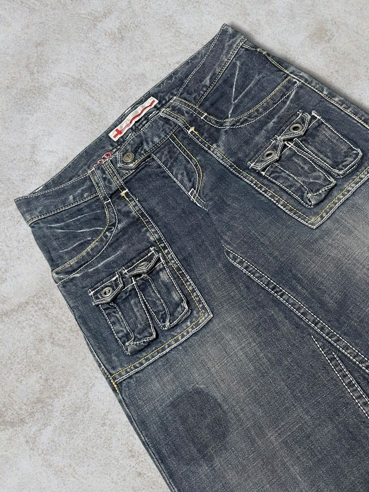 If Six Was Nine Vintage Genoese Tactical Embroidery Cross Logo Ripped Jeans Size 30" / US 8 / IT 44 - 9 Thumbnail