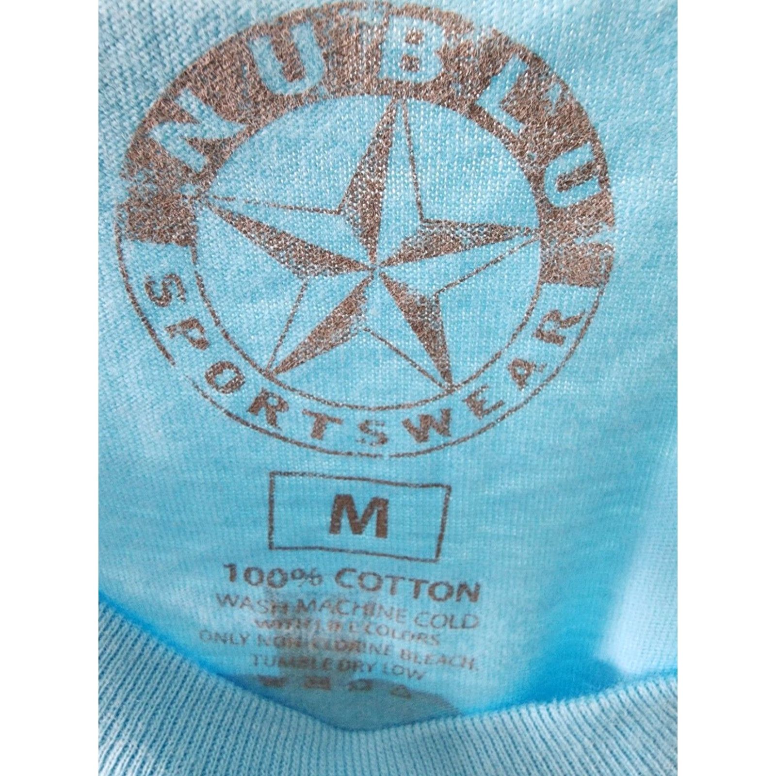 Doublet NuBlu Sportswear Mens T-Shirt M Double Sided Shark Drinking Funny Blue Cotton Crew Neck Short Sleeve Mens Size US M / EU 48-50 / 2 - 3 Thumbnail