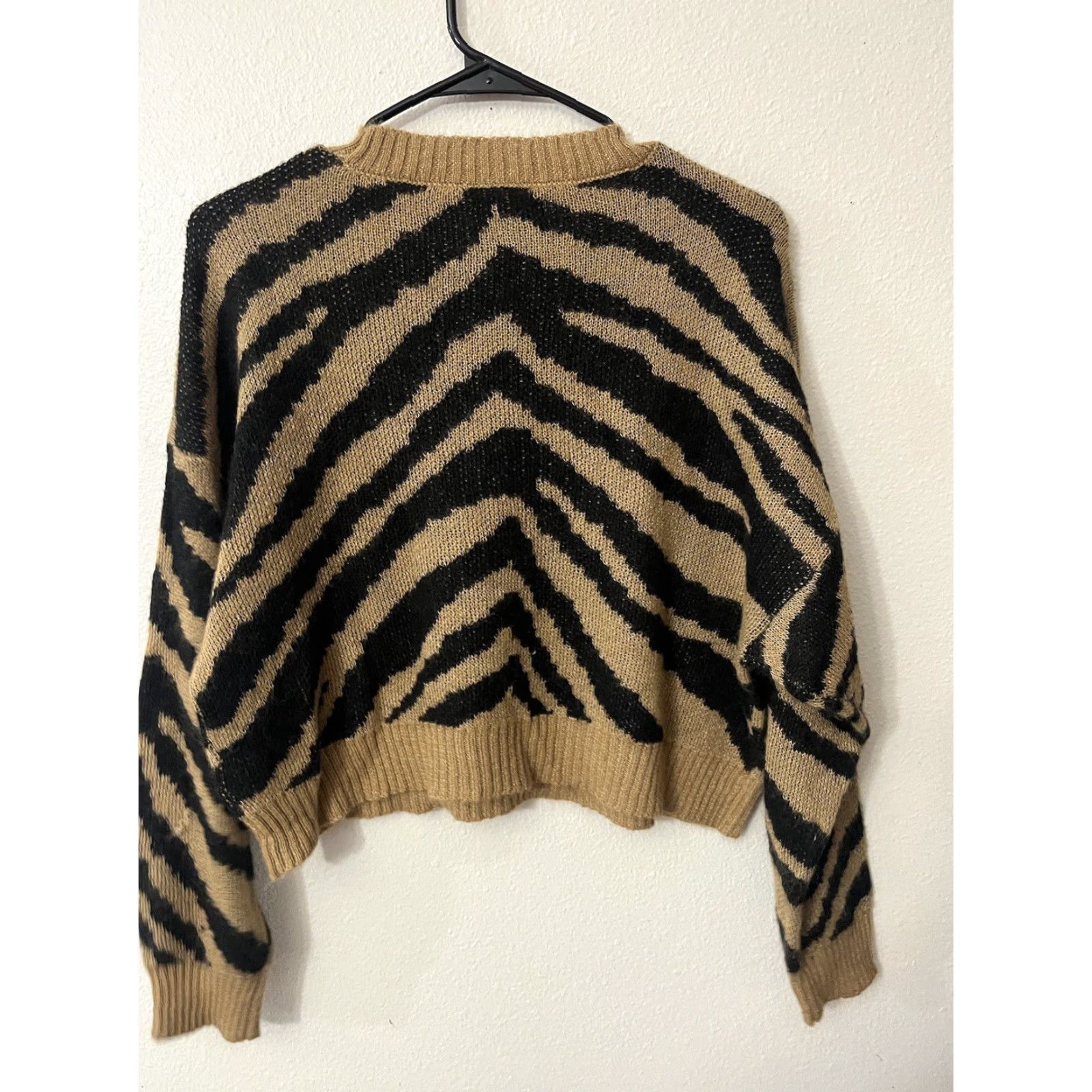 American Eagle Outfitters American Eagle Sweater Women Small Brown Animal Print Wool Blend Pullover Size S / US 4 / IT 40 - 3 Thumbnail