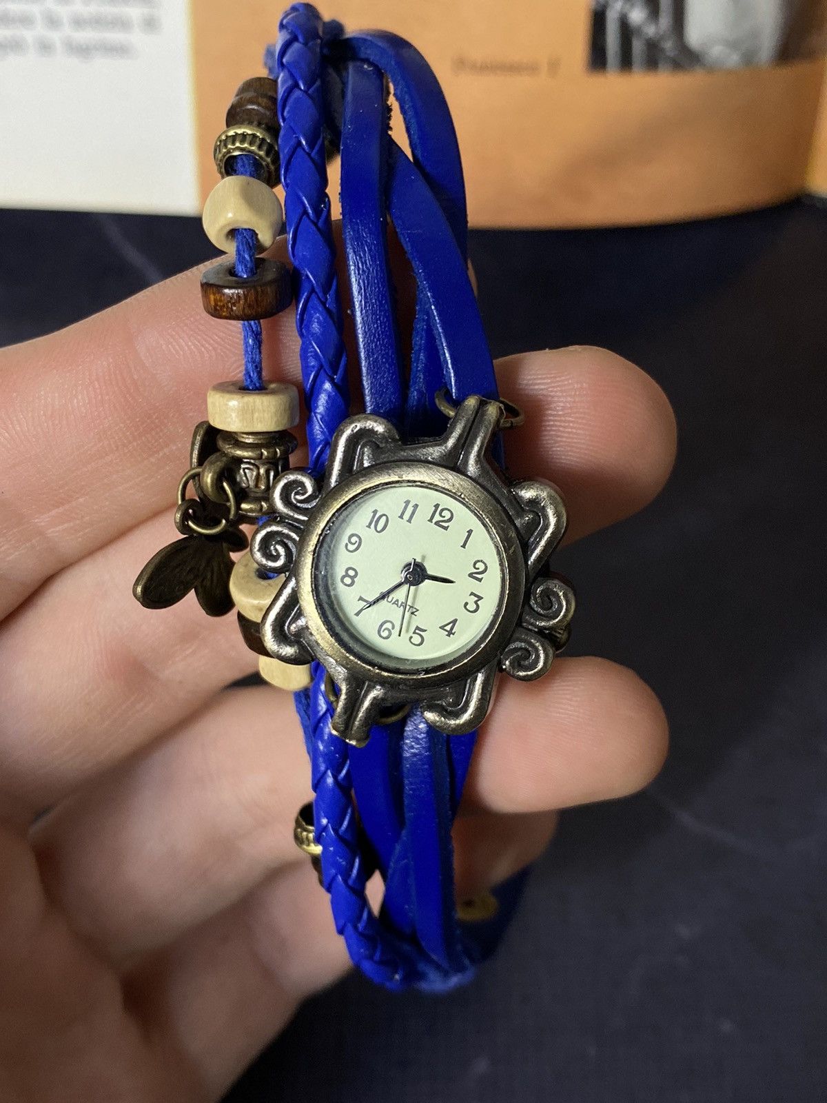 Jewelry Blue Boho Bracelet Watch with Butterfly Charm Size ONE SIZE - 7 Thumbnail