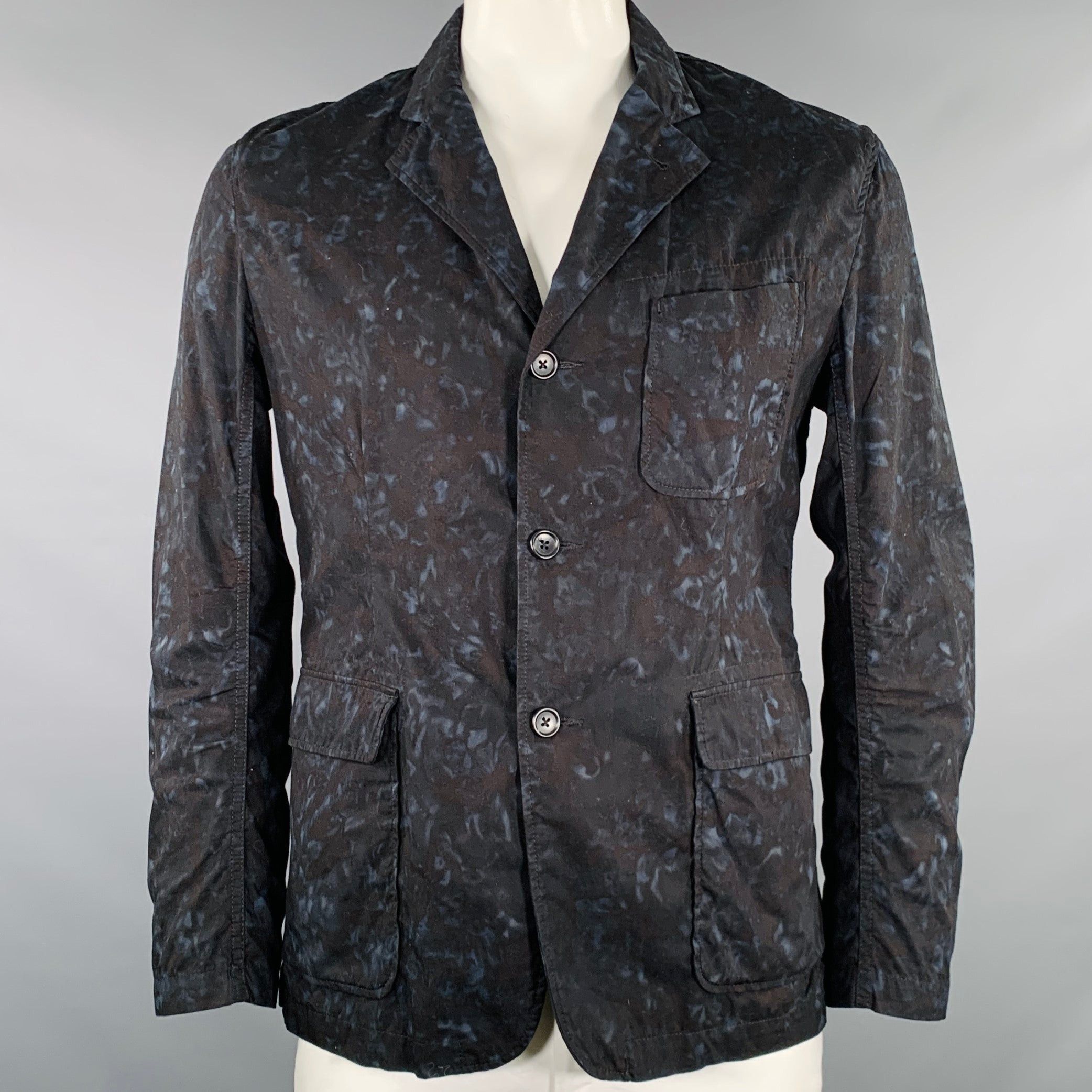 Engineered Garments ENGINEERED GARMENTS Black Blue Marbled Cotton Chore ...