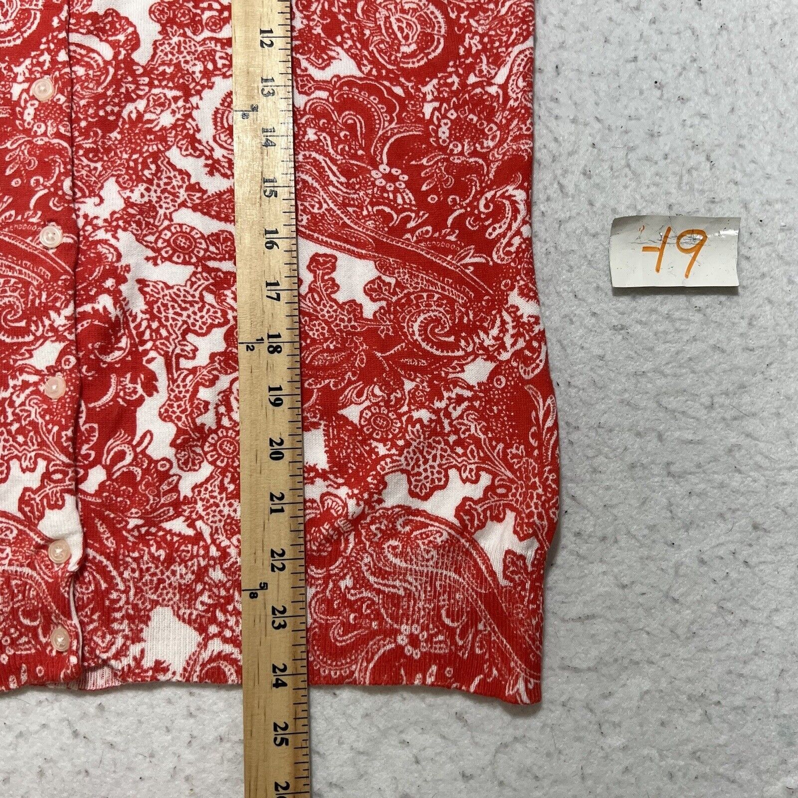 Joe Freshgoods Joe Fresh Button Down Cardigan Paisley 3/4 Sleeve Sweater Size L / US 10 / IT 46 - 8 Thumbnail