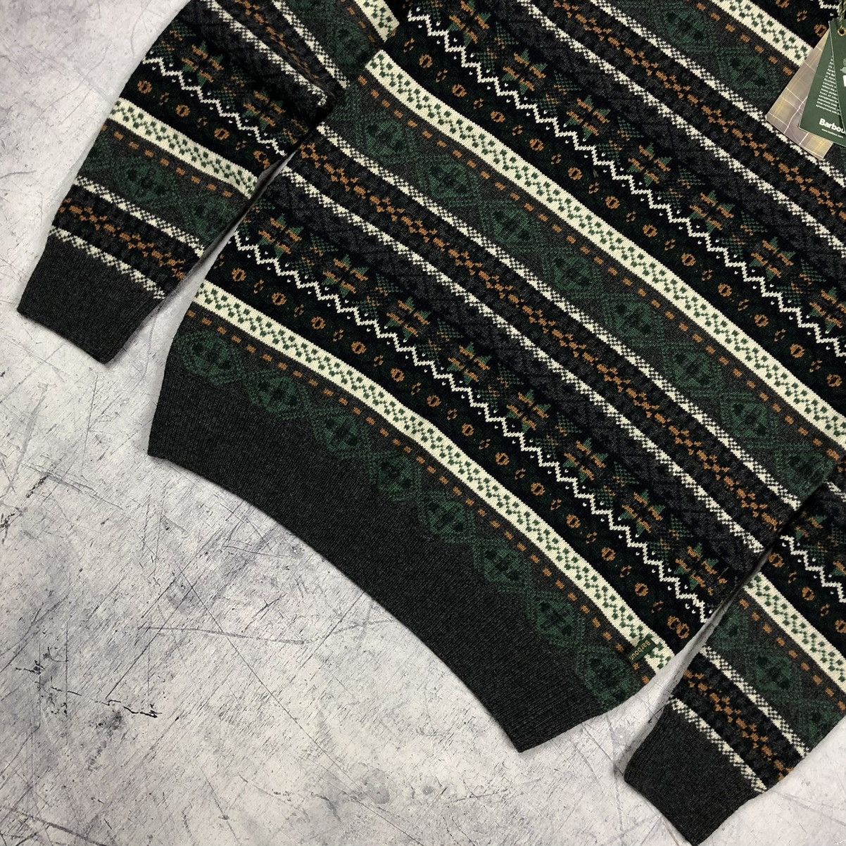 Barbour Vintage Barbour Orford Fairisle Crew Aztec Tartan Sweater Size US S / EU 44-46 / 1 - 9 Thumbnail