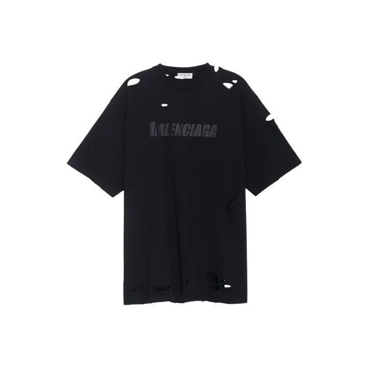 Balenciaga Balenciaga SS22 Distressed Logo T-Shirt for Women 0079-2507 Size XS / US 0-2 / IT 36-38 - 1 Thumbnail