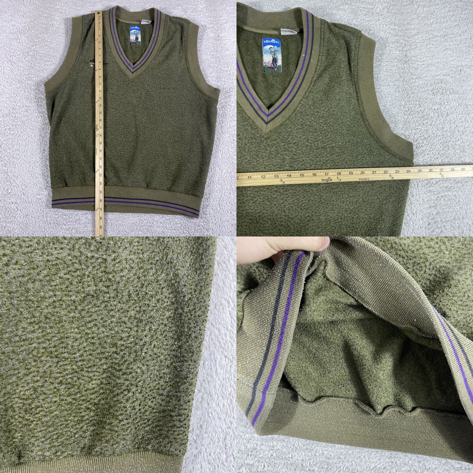 Ellesse VINTAGE ellesse Sweater Vest Mens Medium Green Fleece Golf 90's Y2K Preppy Skate Vest Mens Green Size US M / EU 48-50 / 2 - 8 Thumbnail