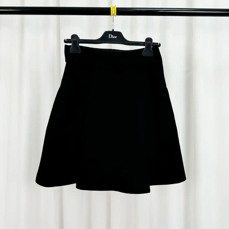 Miu Miu Miu Miu Black Wool A-Line Skirt for Summer 0089 Size 27" / US 4 / IT 40 - 1 Thumbnail