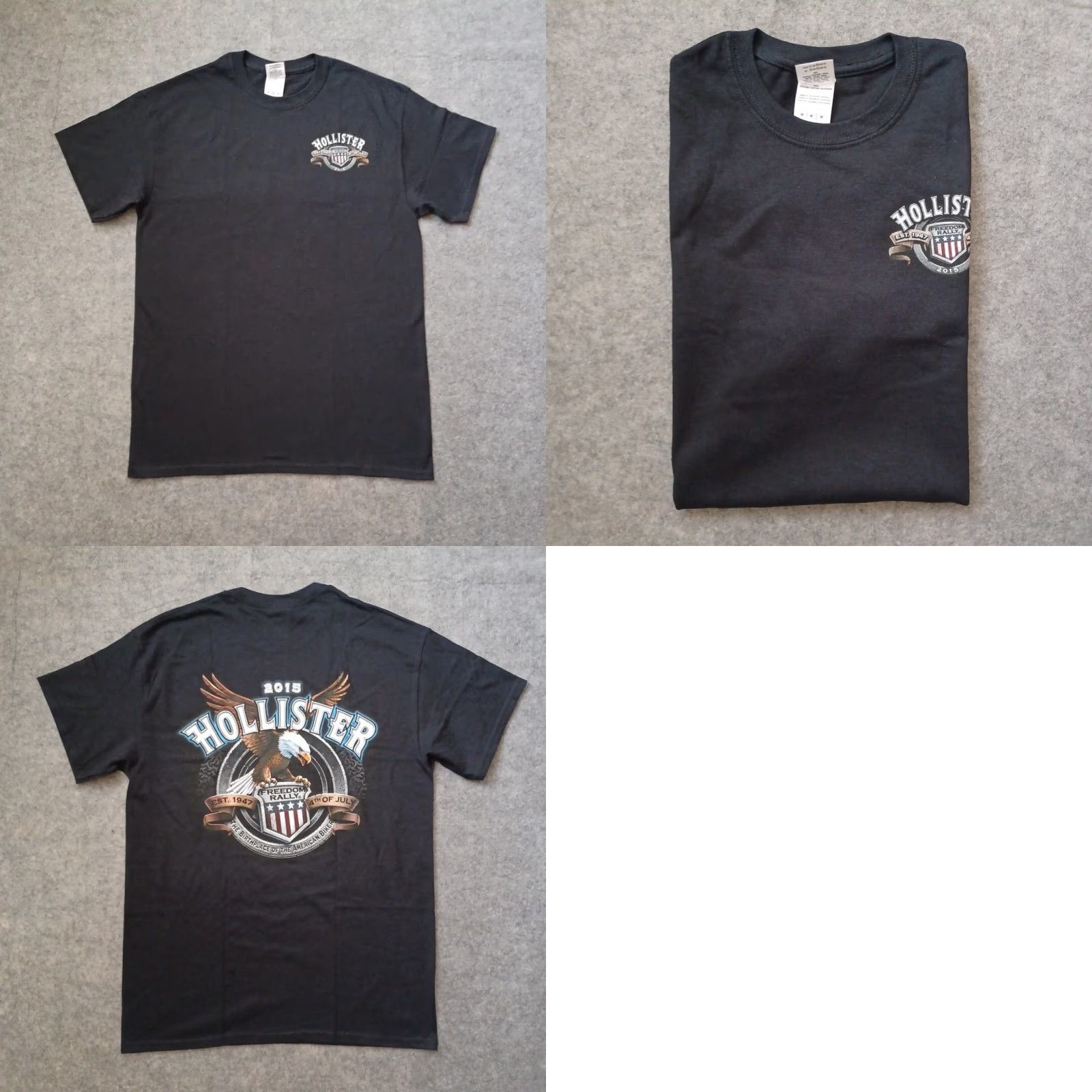 Fruit Of The Loom Hollister Shirt Mens Biker Logo Crew Neck Short Sleeve 2015 Deadstock Gray Medium Shirt Size US M / EU 48-50 / 2 - 9 Thumbnail