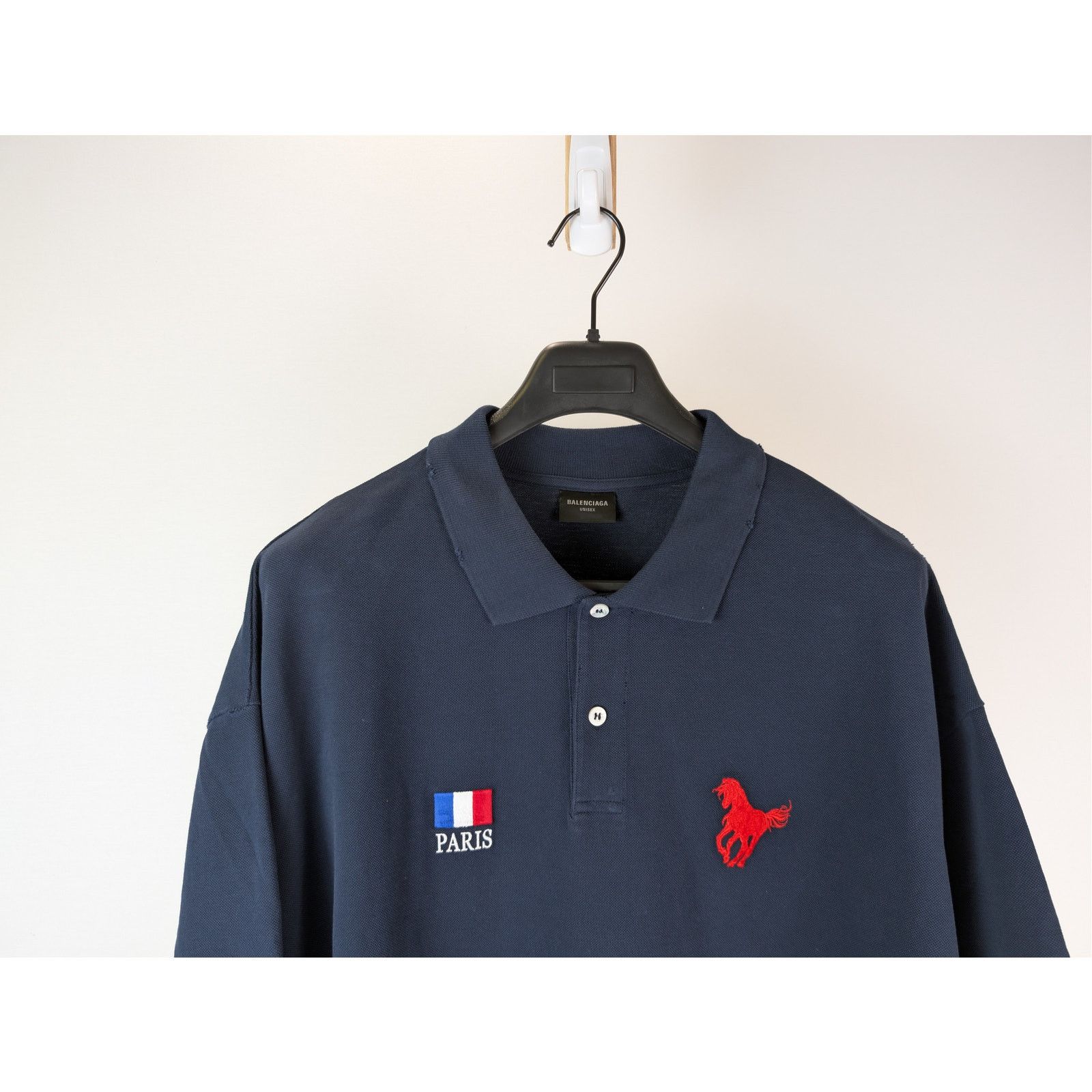 Balenciaga o1rshd1 Q:2 / Oversized Cotton Pique Polo Shirt in Navy Blue Size US XL / EU 56 / 4 - 3 Thumbnail