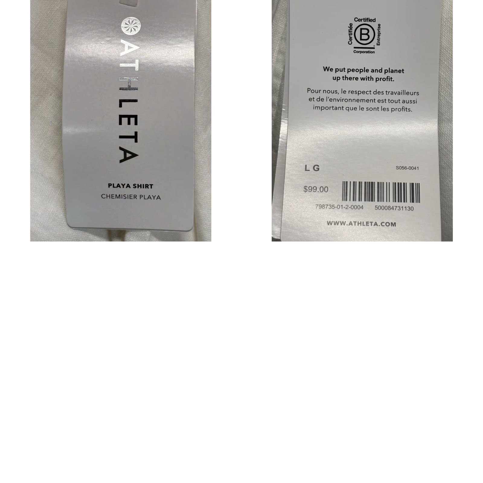Athleta VINTAGE? no (not vintage). Title: Athleta Playa Button Up Shirt Womens Large White Linen Long Sleeve Collared 100% Linen Classic Shirt Size L / US 10 / IT 46 - 8 Thumbnail