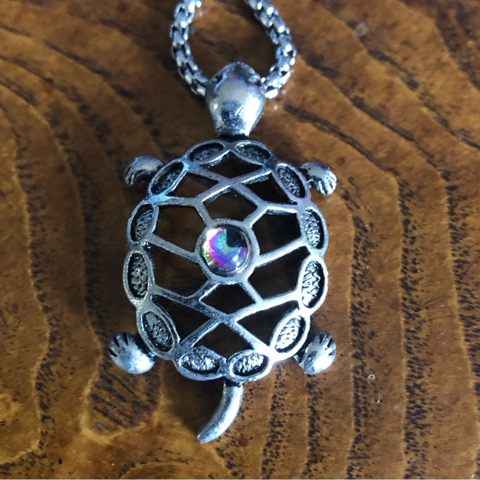 Jewelry Galaxy stone turtle pendant on chain necklace Size ONE SIZE - 2 Thumbnail
