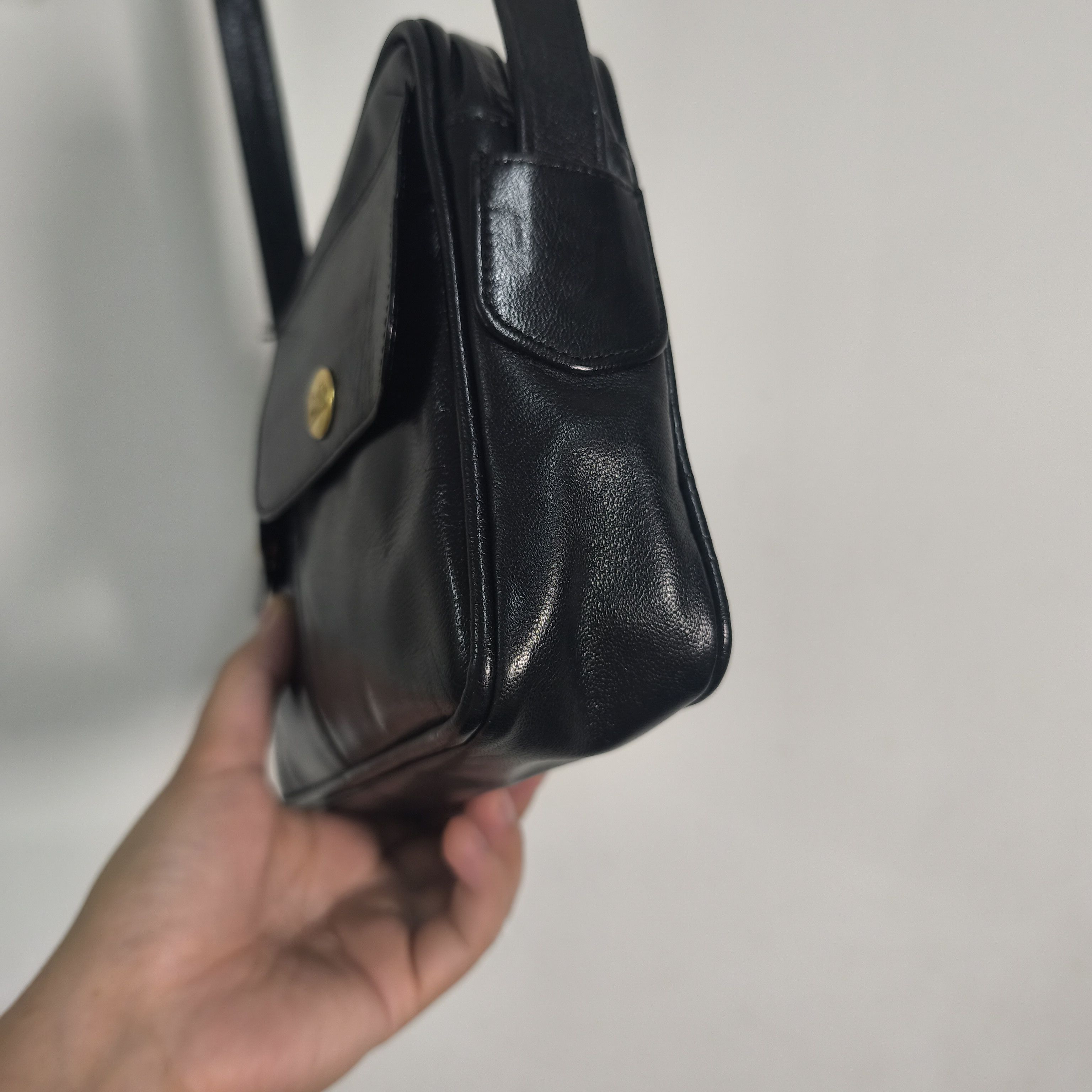 Celine Vintage Celine Small Bag Black Leather Size ONE SIZE - 6 Thumbnail