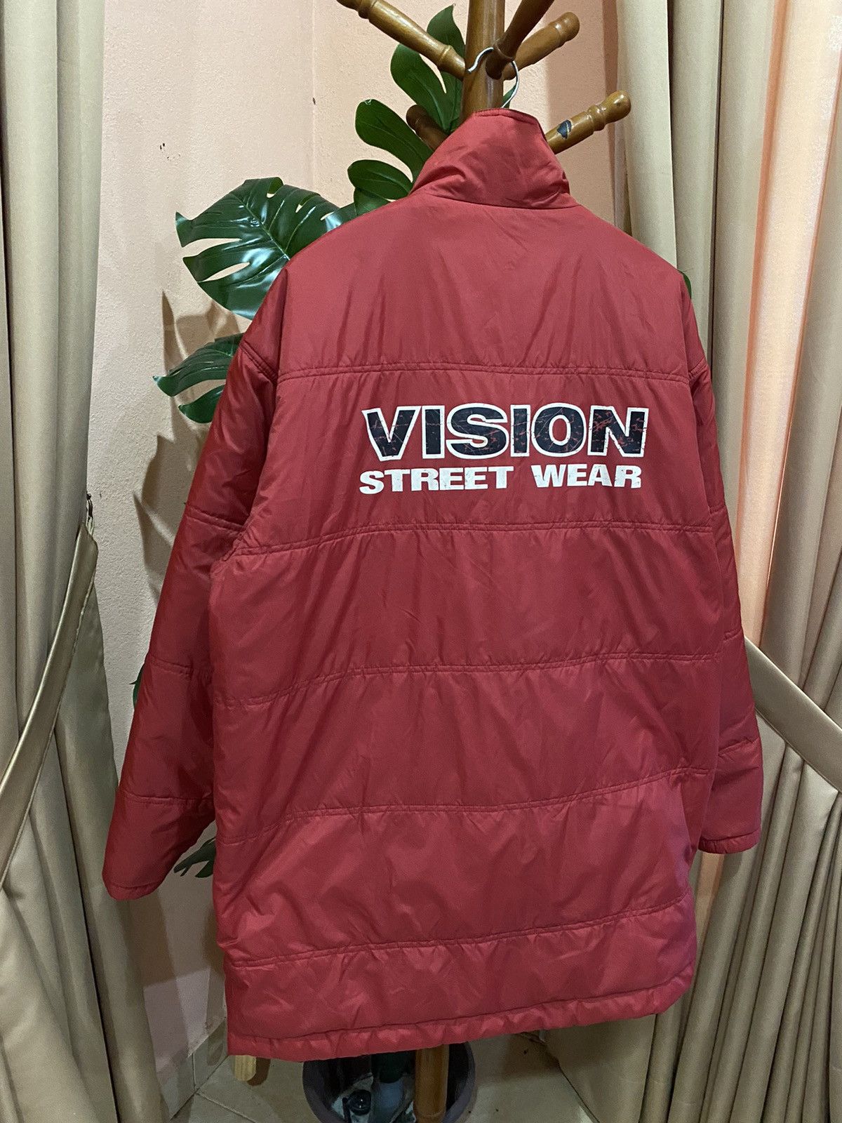 Vision Streetwear VINTAGE VISION STREETWEAR RED PUFFER QUILTED JACKET Size US L / EU 52-54 / 3 - 3 Thumbnail