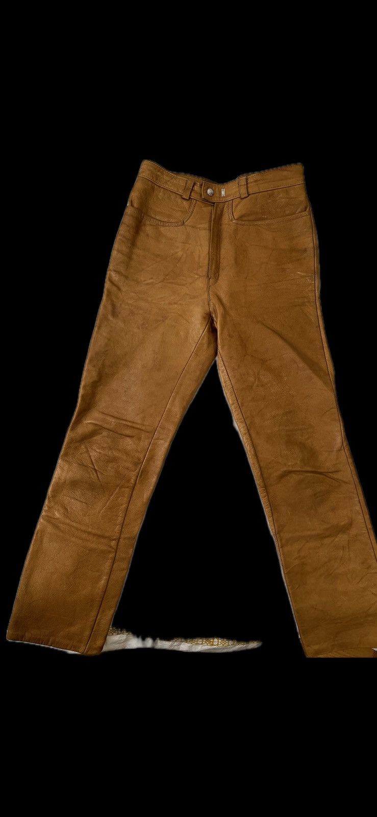 Vintage Caramel Leather Pants Size US 28 / EU 44 - 2 Thumbnail