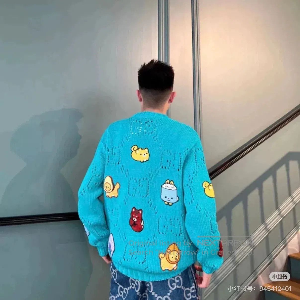 Gucci Gucci Blue Cartoon Embroidery Sweater. Size M / US 6-8 / IT 42-44 - 8 Thumbnail