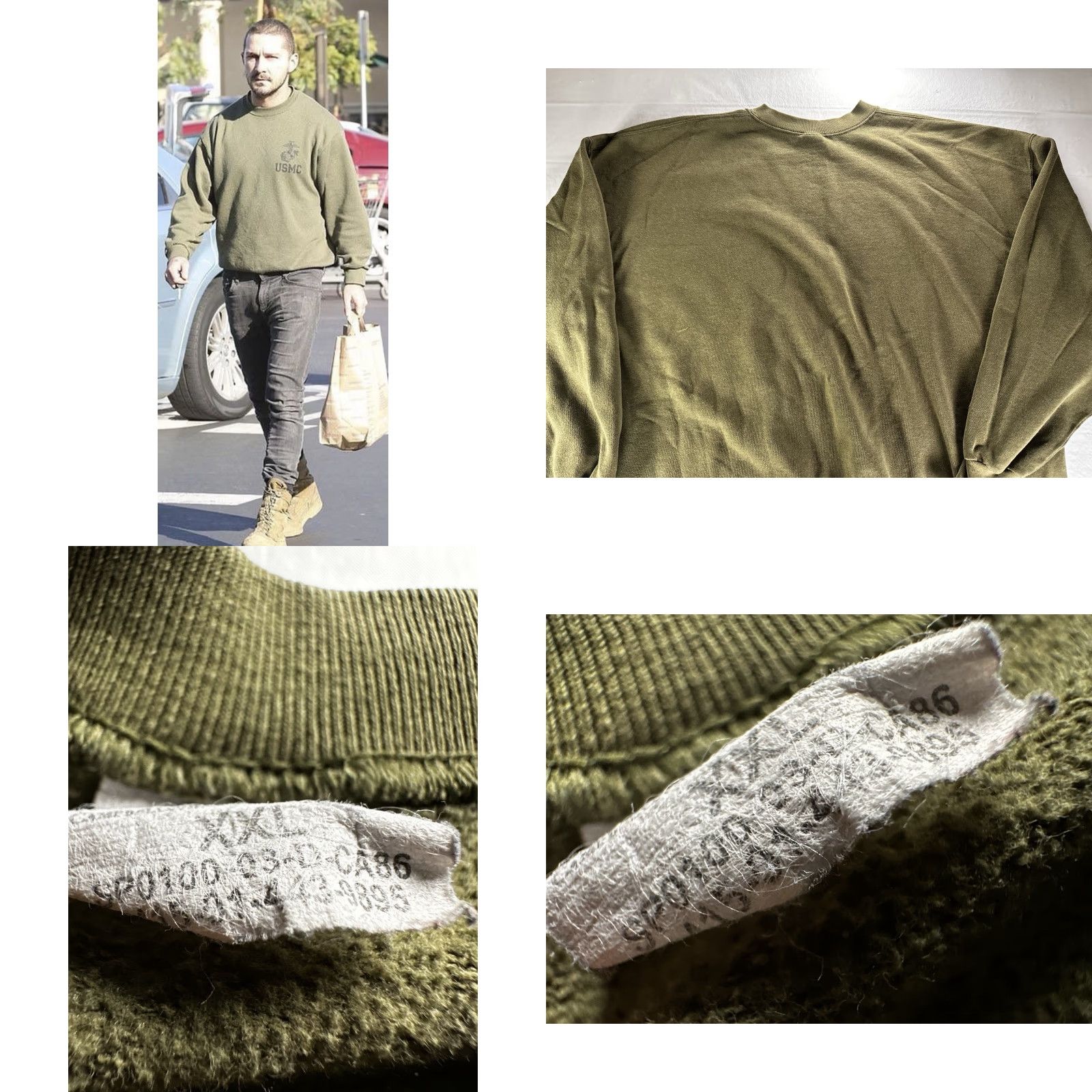 Olive VINTAGE USMC Sweater Mens 2XL Olive Green Pullover Sweatshirt Knit 90s Marine Logo Shirt Mens Regular Size 2XL Green 1990s Size US XXL / EU 58 / 5 - 8 Thumbnail