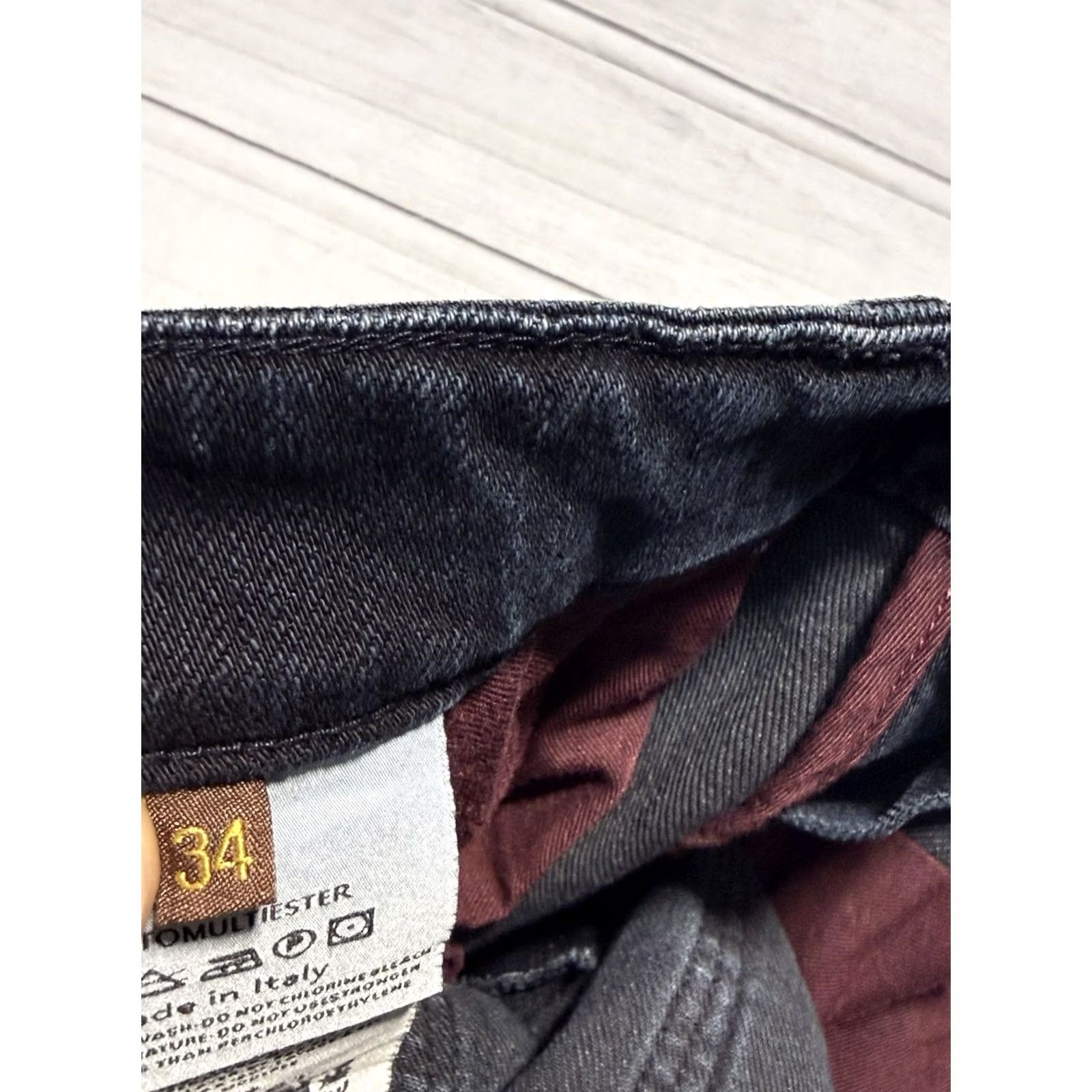 Vintage Notify Jeans Mens 34x32 Blue Denim Straight Leg Jeans Made in Italy Size 34 Regular Inseam 32 Navy Blue Logo Zipper Rise Mid 8.5-10.5"} Size 24" / US 00 / IT 34 - 5 Thumbnail
