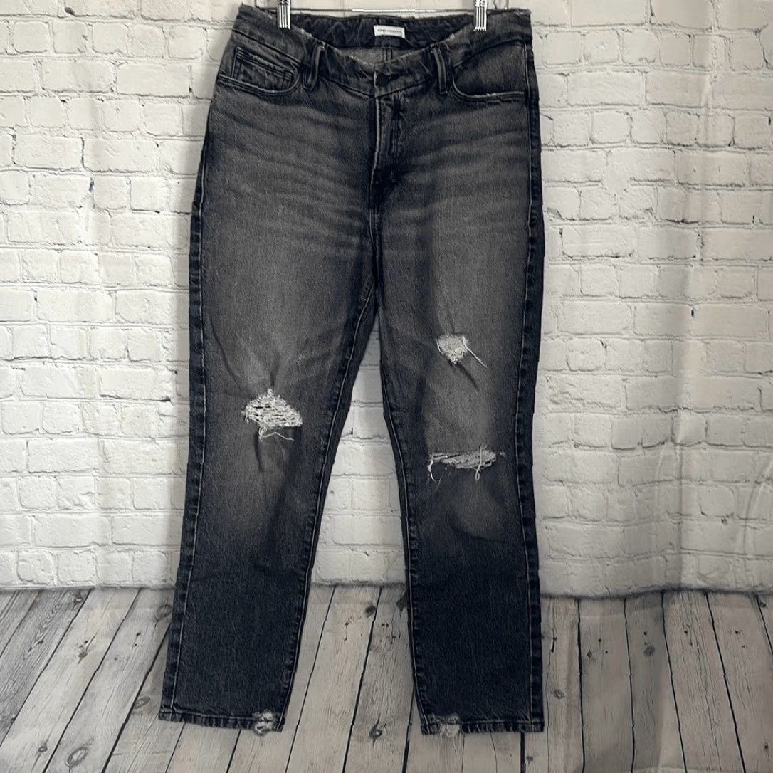 Good American Good American Womens Jeans Distressed Black 8 Regular Gray 29 Straight Anthology? Size 30" / US 8 / IT 44 - 2 Thumbnail