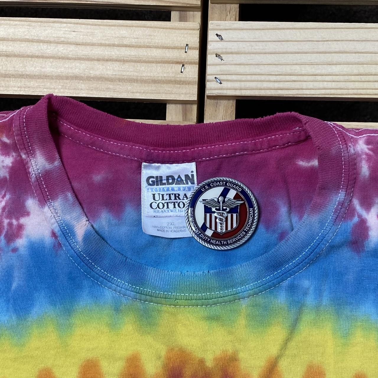 Gildan Vintage Smiley Face Tie-Dye Thrashed Hippie Tee Size 2XL Size US XXL / EU 58 / 5 - 4 Thumbnail