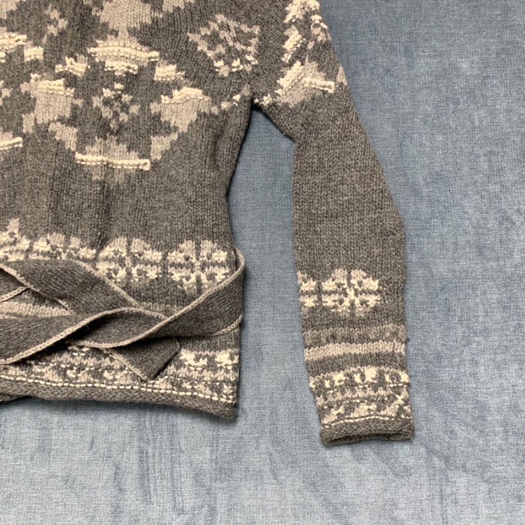 Gap Gap Sweater Womens S Gray Aztec Print Wool Tie Waist Open Front Hooded Size S / US 4 / IT 40 - 2 Thumbnail