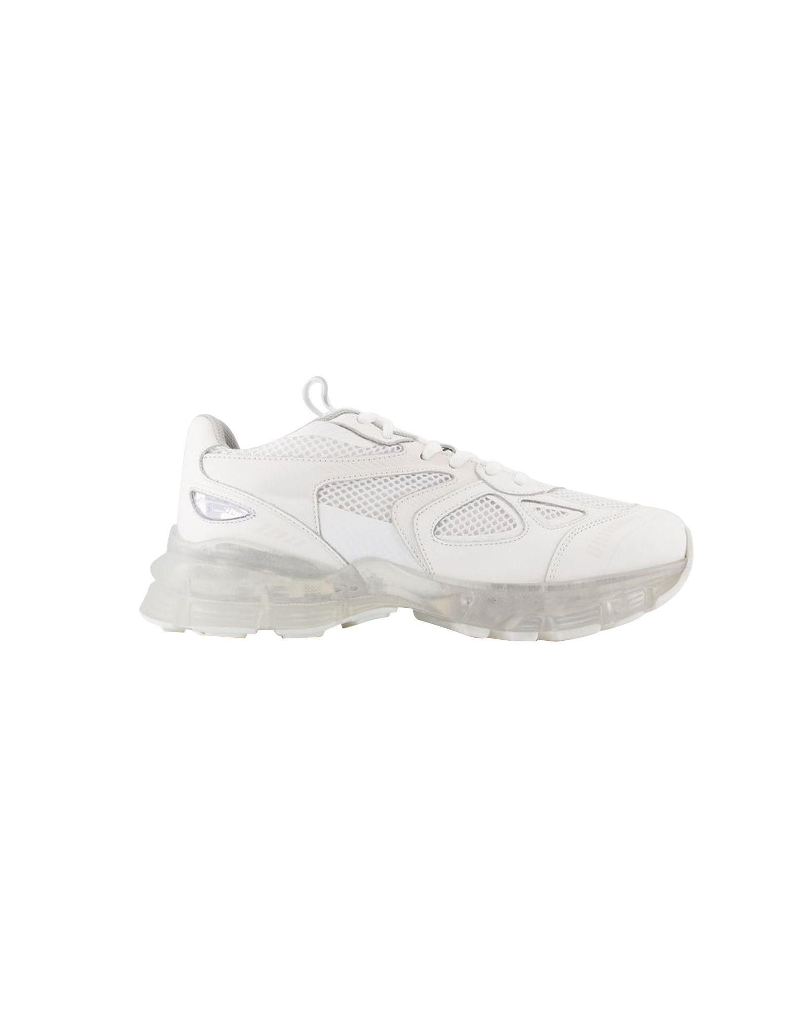 image of Axel Arigato White Leather Low-Top Sneakers With Rubber Sole And Round Toe, Women's (Size 9)