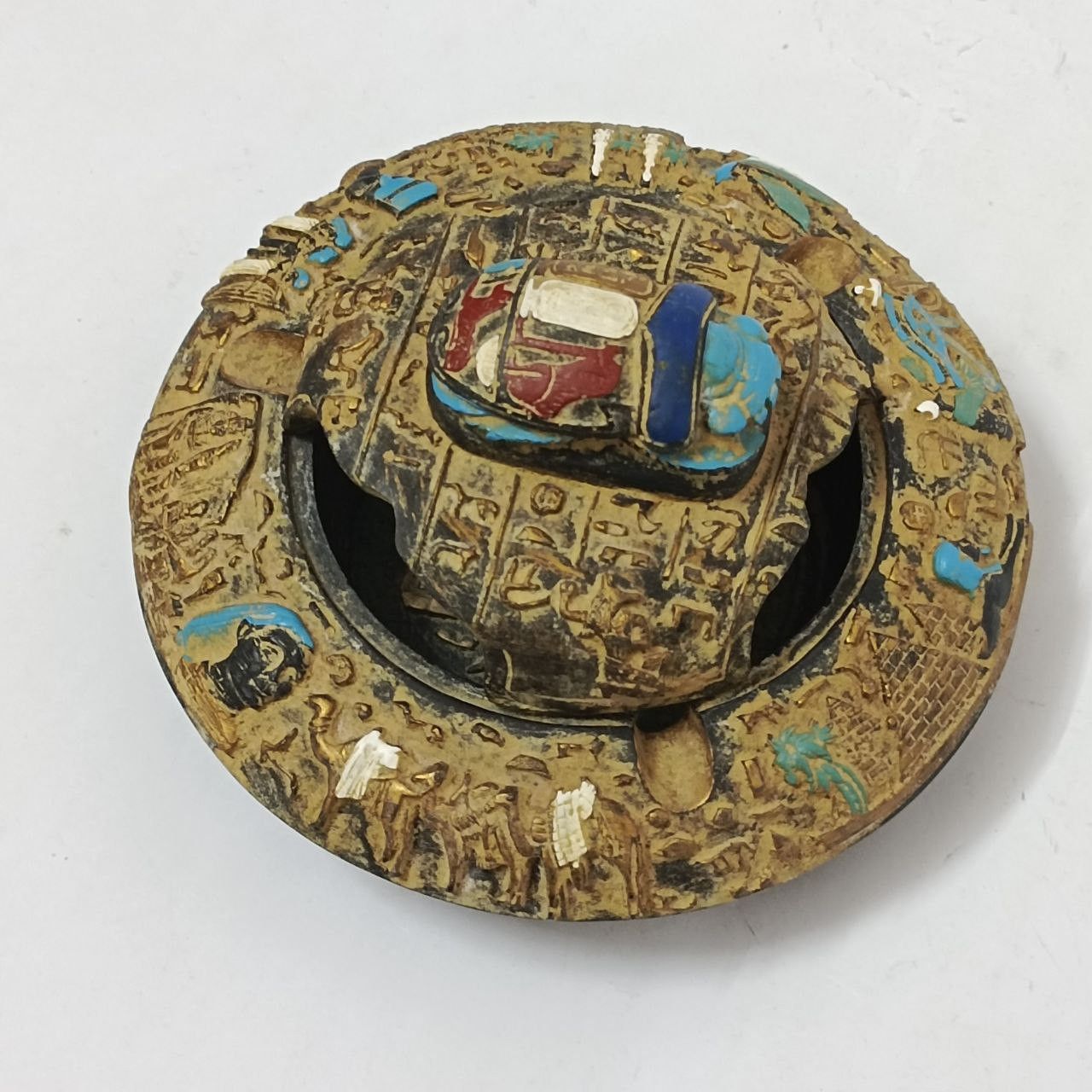 Handmade Egyptian pharaonic ashtray with engraved ancient symbols Size ONE SIZE - 4 Thumbnail