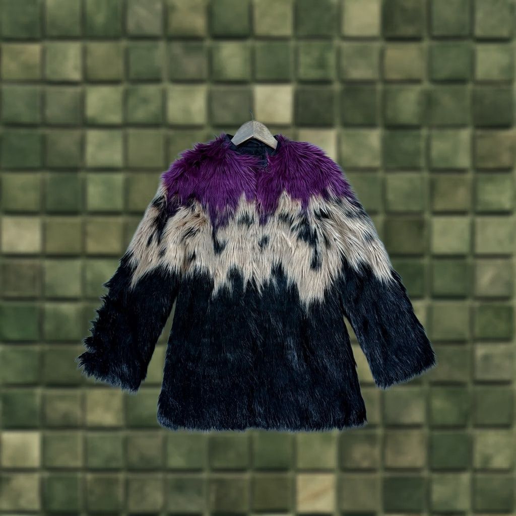 Diesel VINTAGE Diesel Overcoat Jacket S Black Faux Fur Y2K Archive RRP 500 Size S / US 4 / IT 40 - 1 Thumbnail
