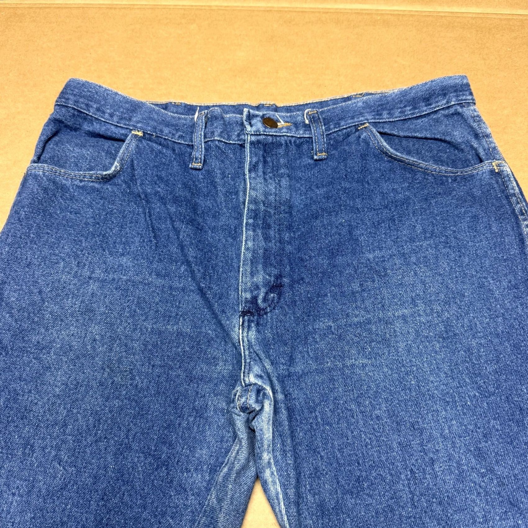 Denime Rustler Jeans Mens 38x30 Blue Regular Fit Straight Leg Denim USA Made Size US 38 / EU 54 - 7 Thumbnail