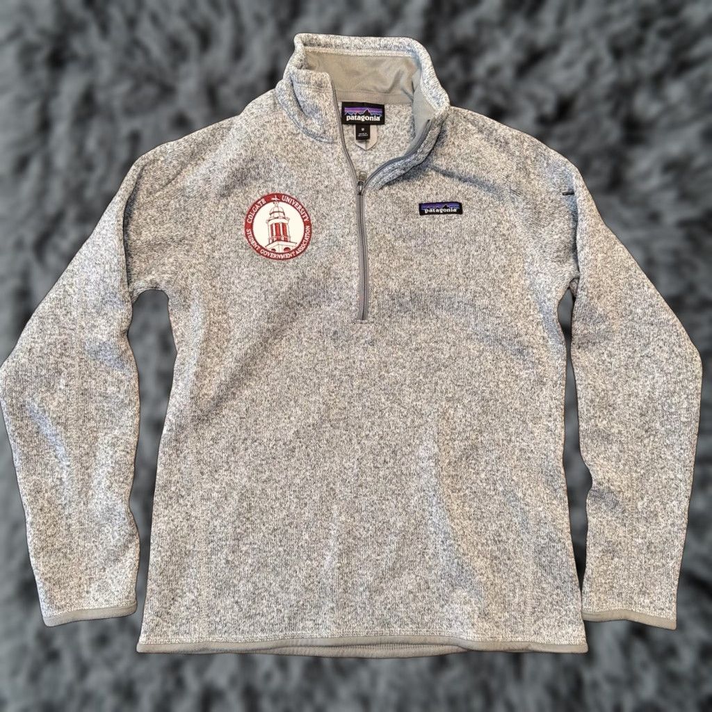Patagonia Patagonia Better Sweater 1/4 Zip Pullover Sweater Mens Gray Medium Colgate NCAA | Outdoor, Hiking, Walking, Colgate University, 25.5 long by 19.5 Size US M / EU 48-50 / 2 - 1 Thumbnail