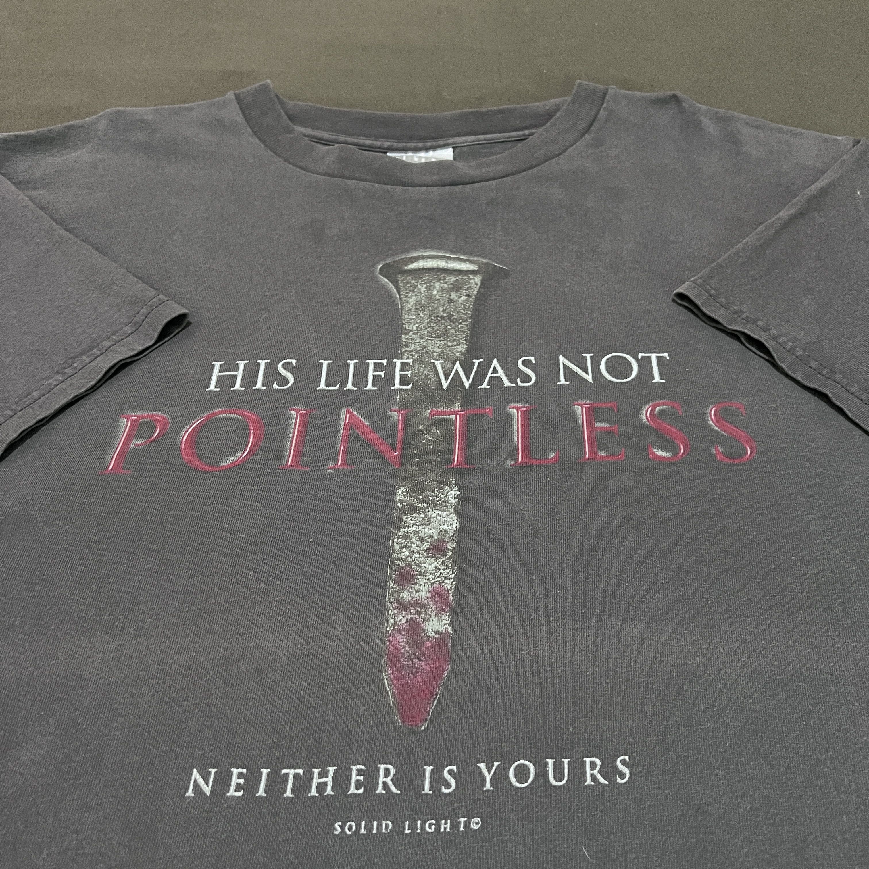 Vintage Vintage 90s Pointless Jesus God Holy Bible Tee Faded Size US L / EU 52-54 / 3 - 1 Thumbnail