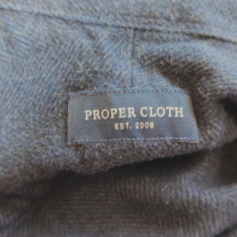 Designer Proper Cloth Canclini XL Navy Extra Large Herringbone Beaco Size US XL / EU 56 / 4 - 5 Thumbnail