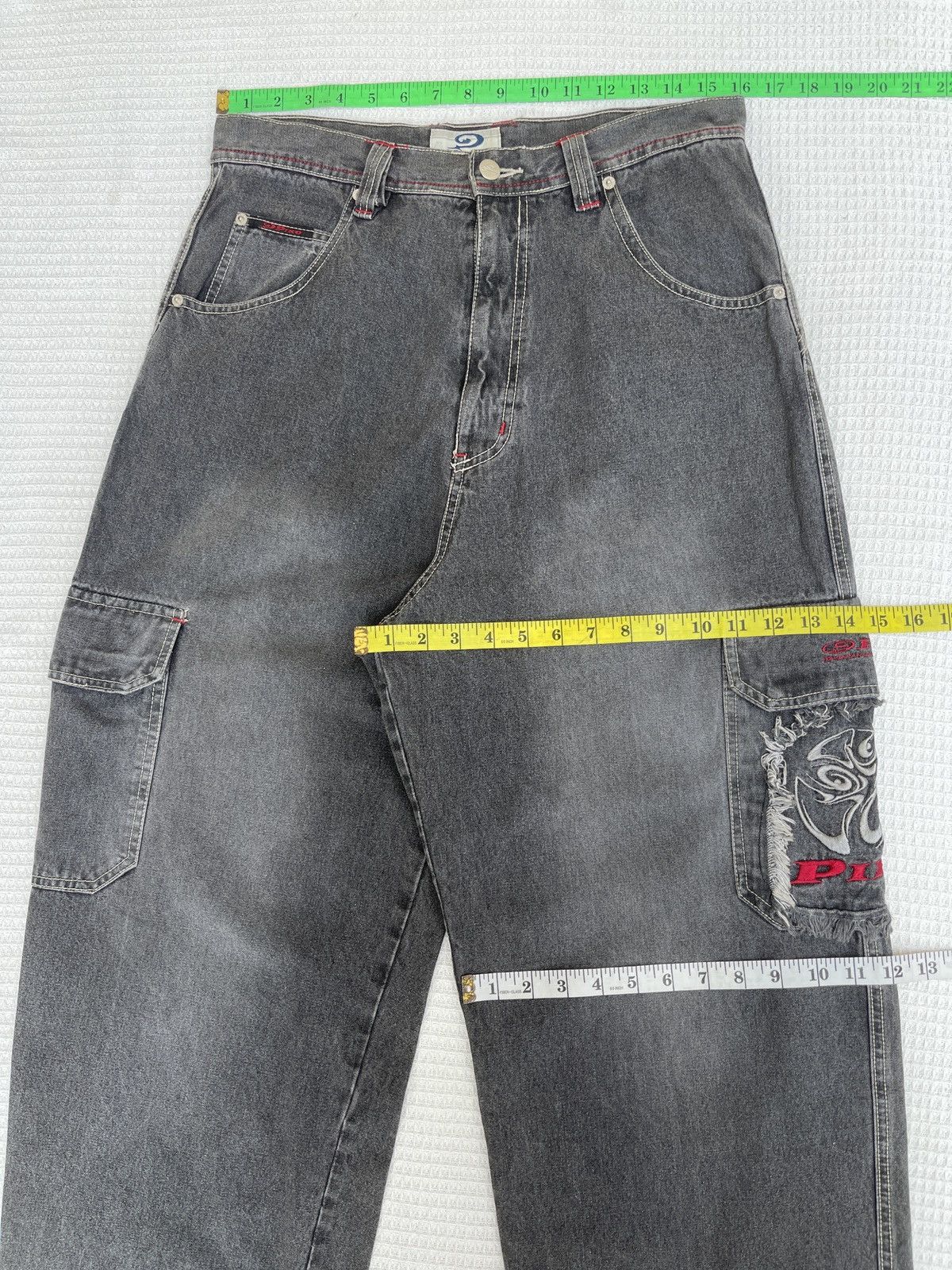JNCO Last Drop🔥Rare🔥Vintage Piko Hawaiian Cargo Baggy Jeans Size US 32 / EU 48 - 13 Thumbnail