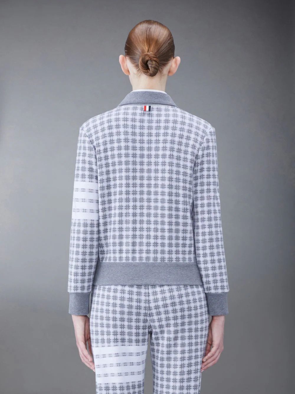 Thom Browne o1s22i1n0924 4-Bar Sweatshirt Check Knit in Grey Size XS / US 0-2 / IT 36-38 - 2 Thumbnail