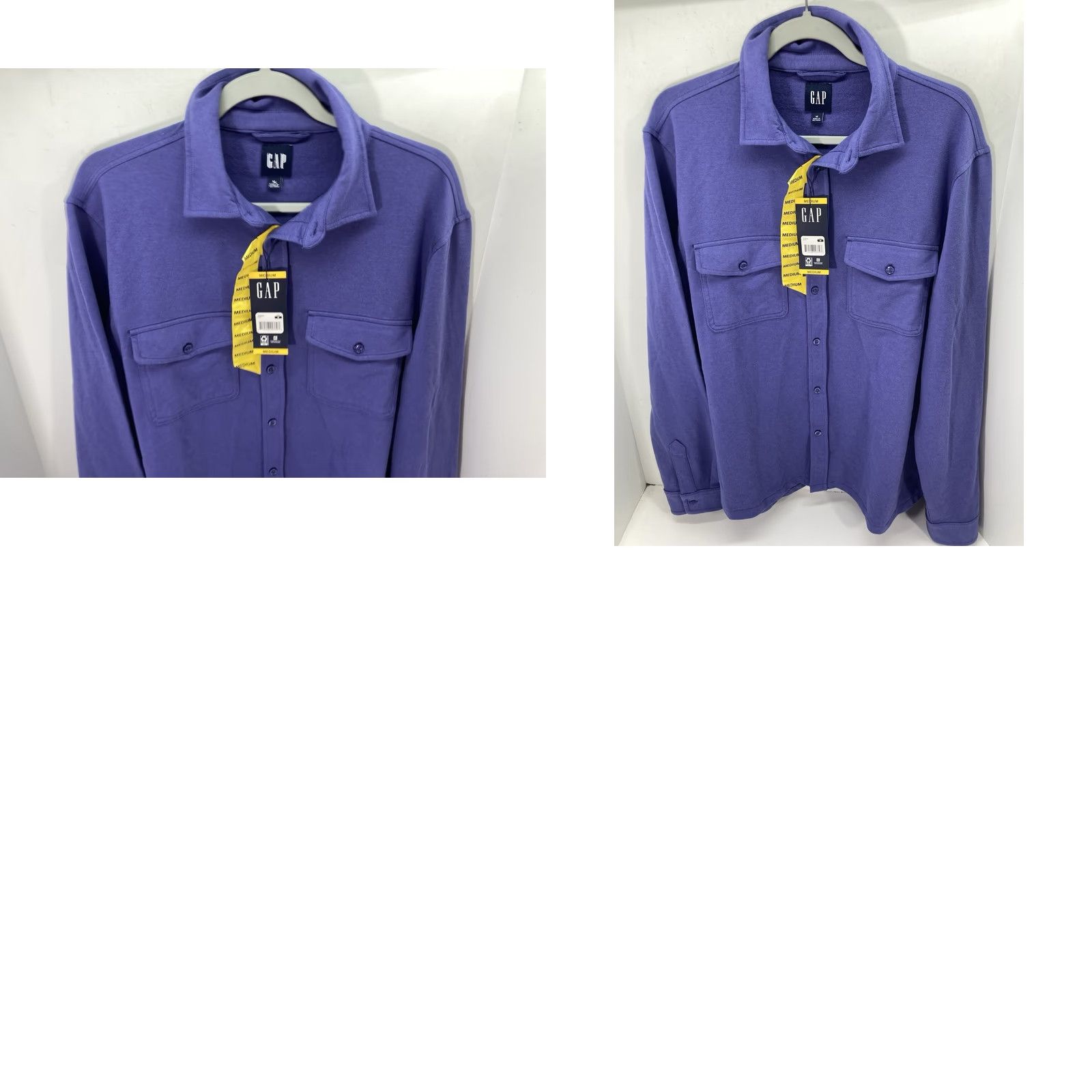 Gap Gap Knit Shirt Men Medium Blue Button Long Sleeve Cotton Blend Stretch NWT Size US M / EU 48-50 / 2 - 9 Thumbnail