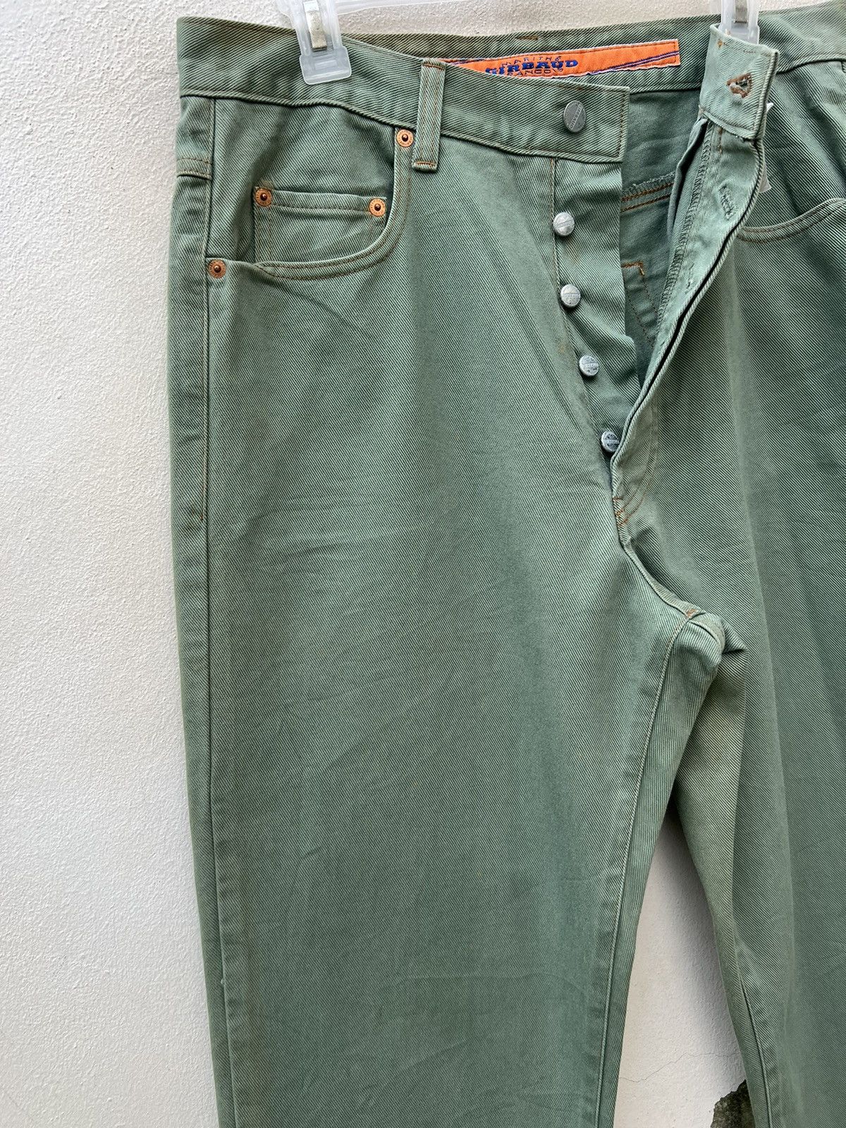 Marithe + Francois Girbaud Vintage 90s MFG Sun Fade Green Denim Baggy Jeans Size US 32 / EU 48 - 8 Thumbnail