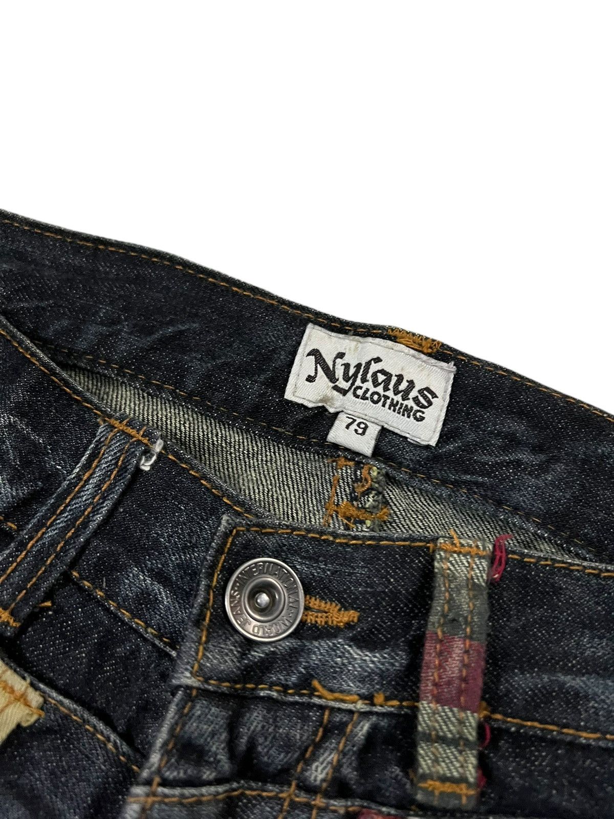 Japanese Brand 💥Double Waist💥Nylaus Clothing Clawmark Jean Very Rare Size US 29 - 10 Thumbnail