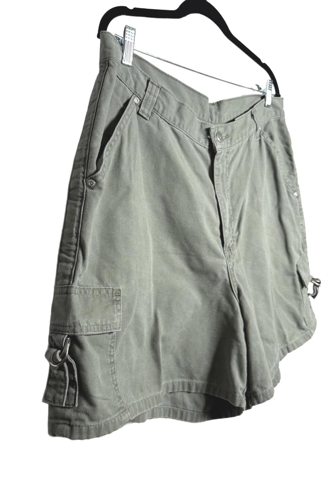 Lee Vintage 90s 2000s Riveted by Lee Green Cargo Shorts Size 40" / US 18 - 3 Thumbnail