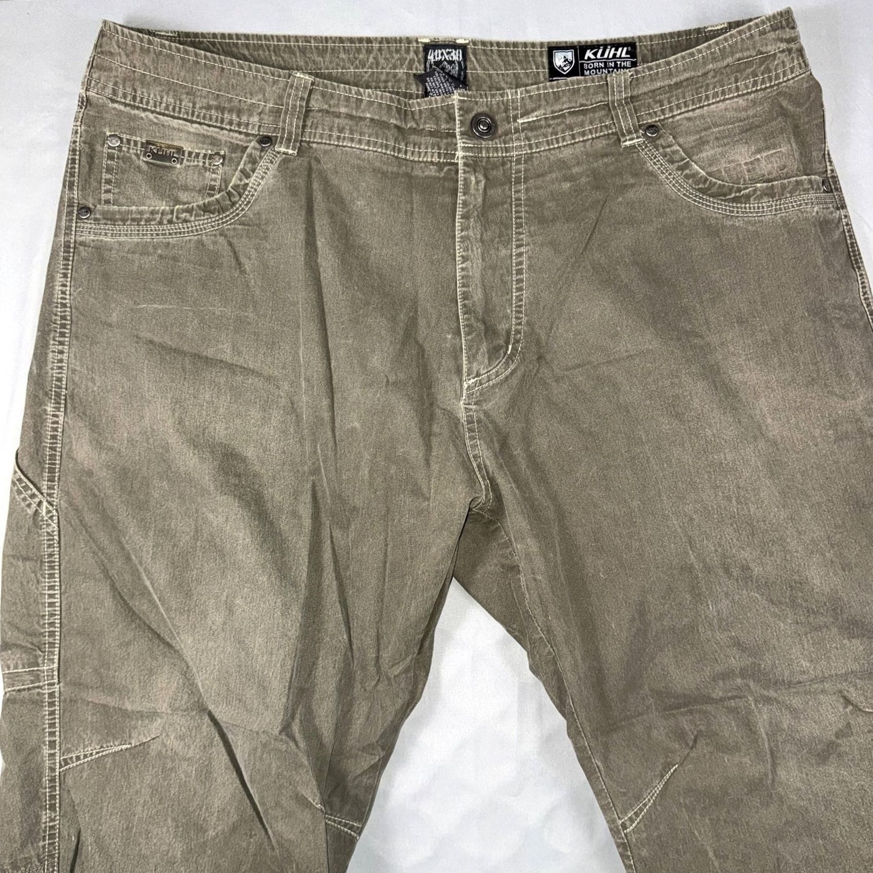 Vintage Kühl Revolvr Pants Mens 40x30 Green Canvas Hiking Outdoor Relaxed Straight Leg 5-Pocket Khaki Oliv e Green Mens Size US 40 / EU 56 - 6 Thumbnail