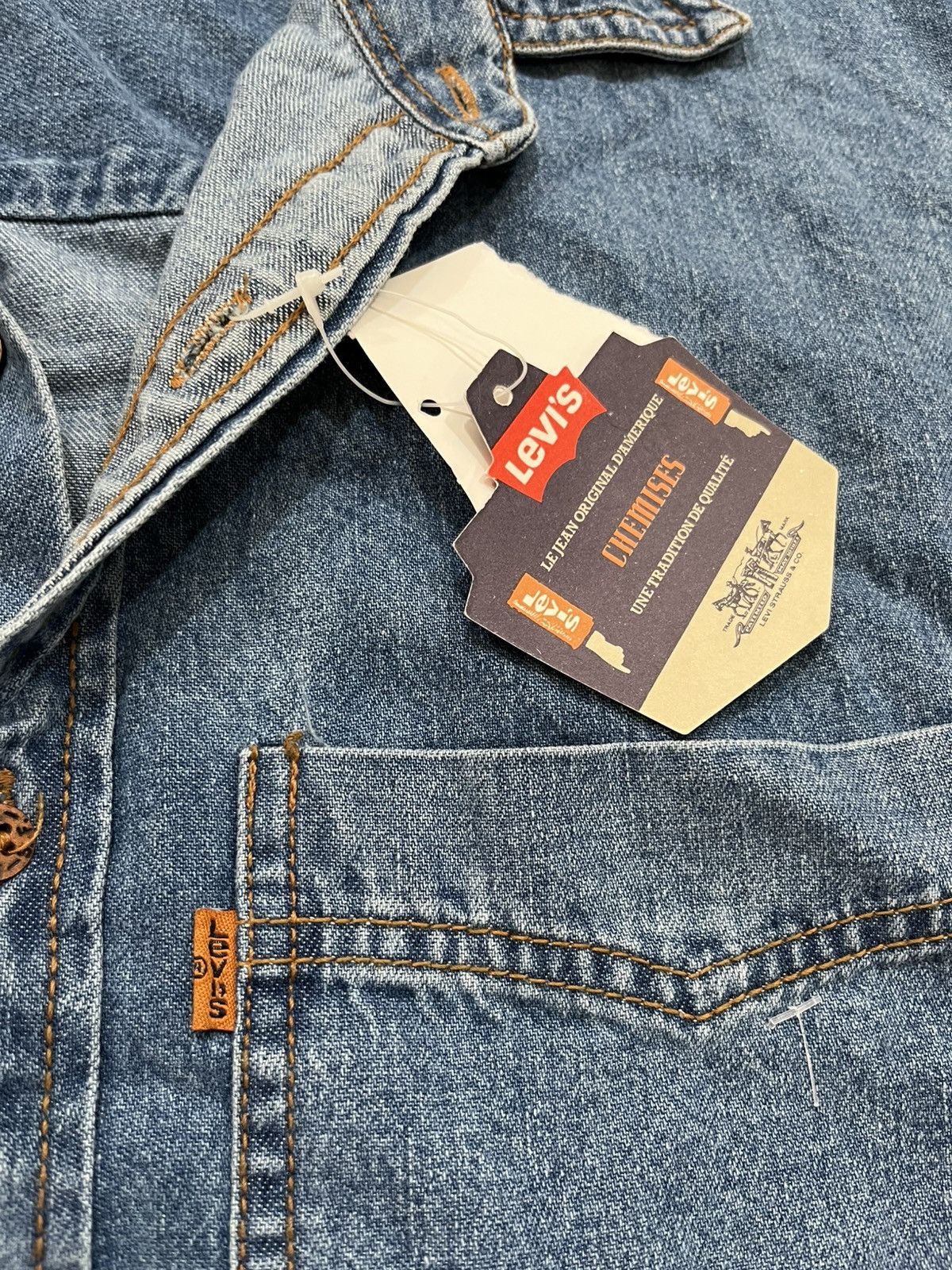 Supreme BNWT Orange Tabs Levis denim shirt Size US S / EU 44-46 / 1 - 3 Thumbnail
