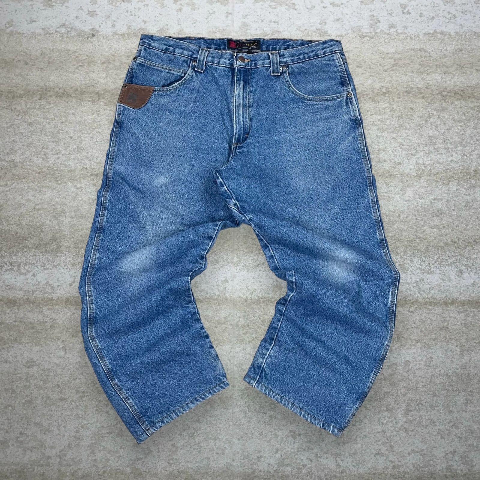 Wrangler Vintage Y2K Wrangler Riggs Jeans 38x30 Baggy Medium Wash Size US 38 / EU 54 - 2 Thumbnail