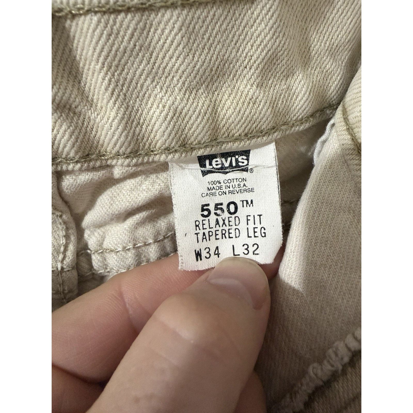 Levi's Vtg 90s Levis 550 Jeans 34x32 Fits 33x32 Relaxed Orange Tab Size US 34 / EU 50 - 2 Thumbnail