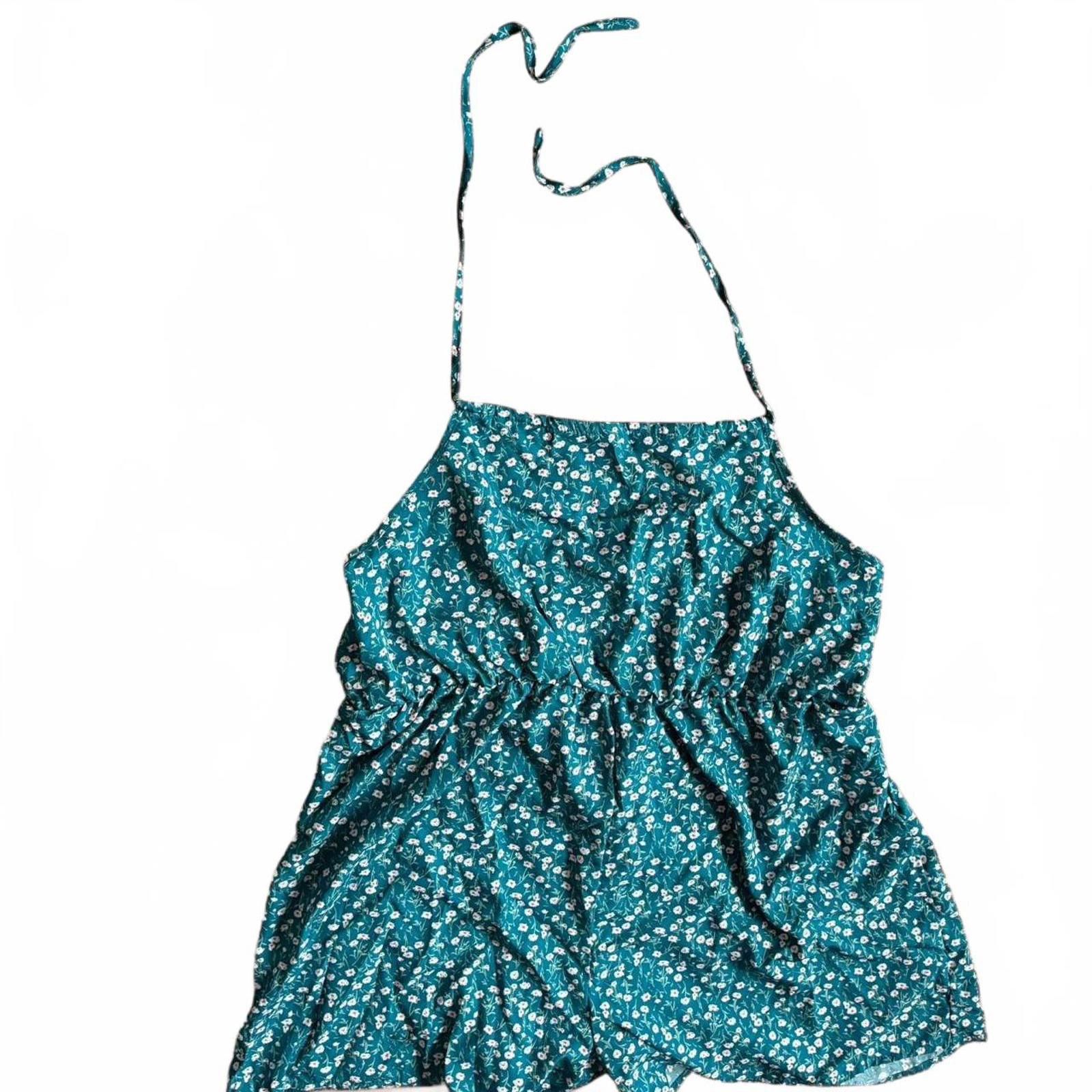 Designer Floral Print Halter Jumpsuit Size 30" / US 8 / IT 44 - 2 Thumbnail