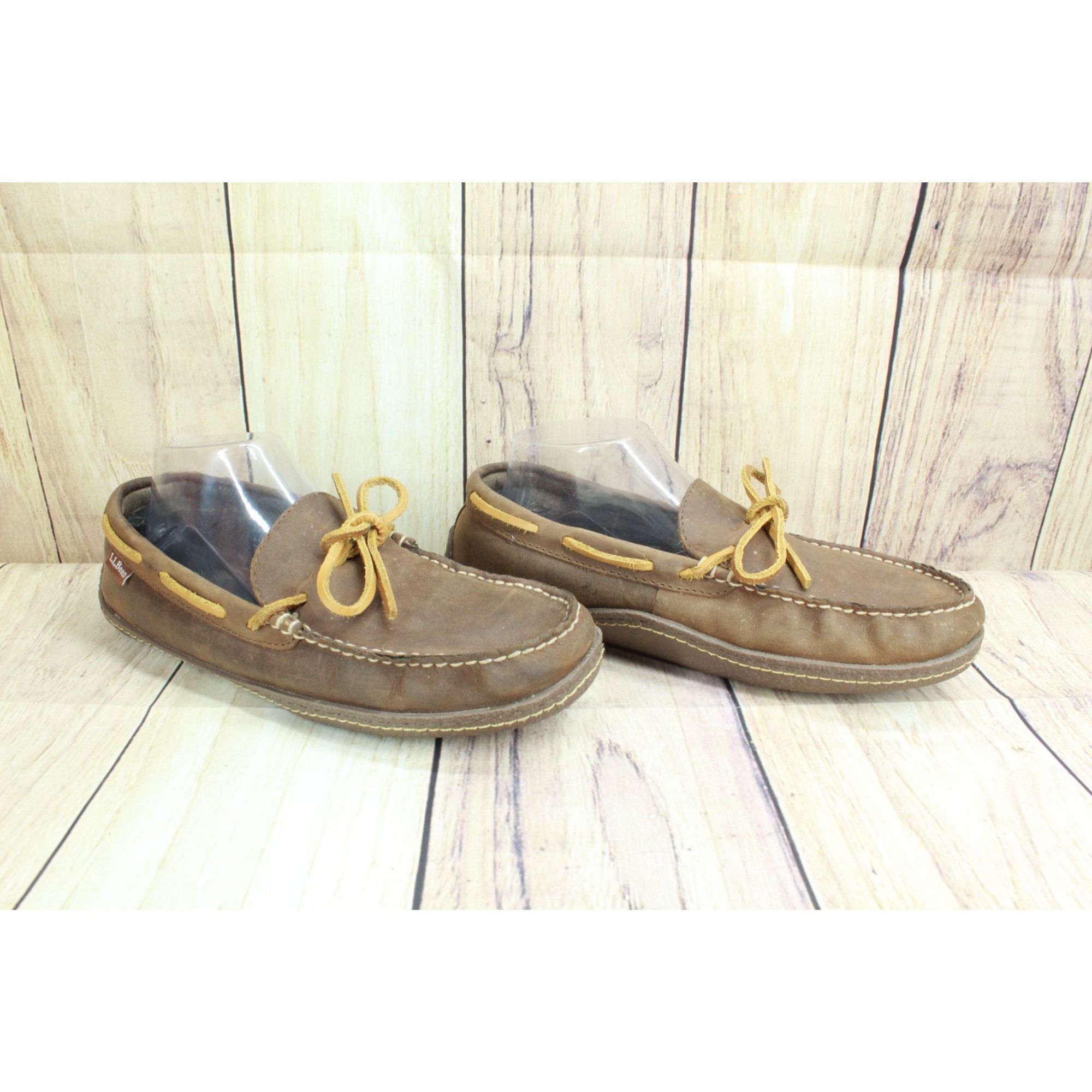 L.L. Bean × Leather LL Bean Men’s Leather Flannel Slippers Brown – Size 8 Size US 8 / EU 41 - 3 Thumbnail